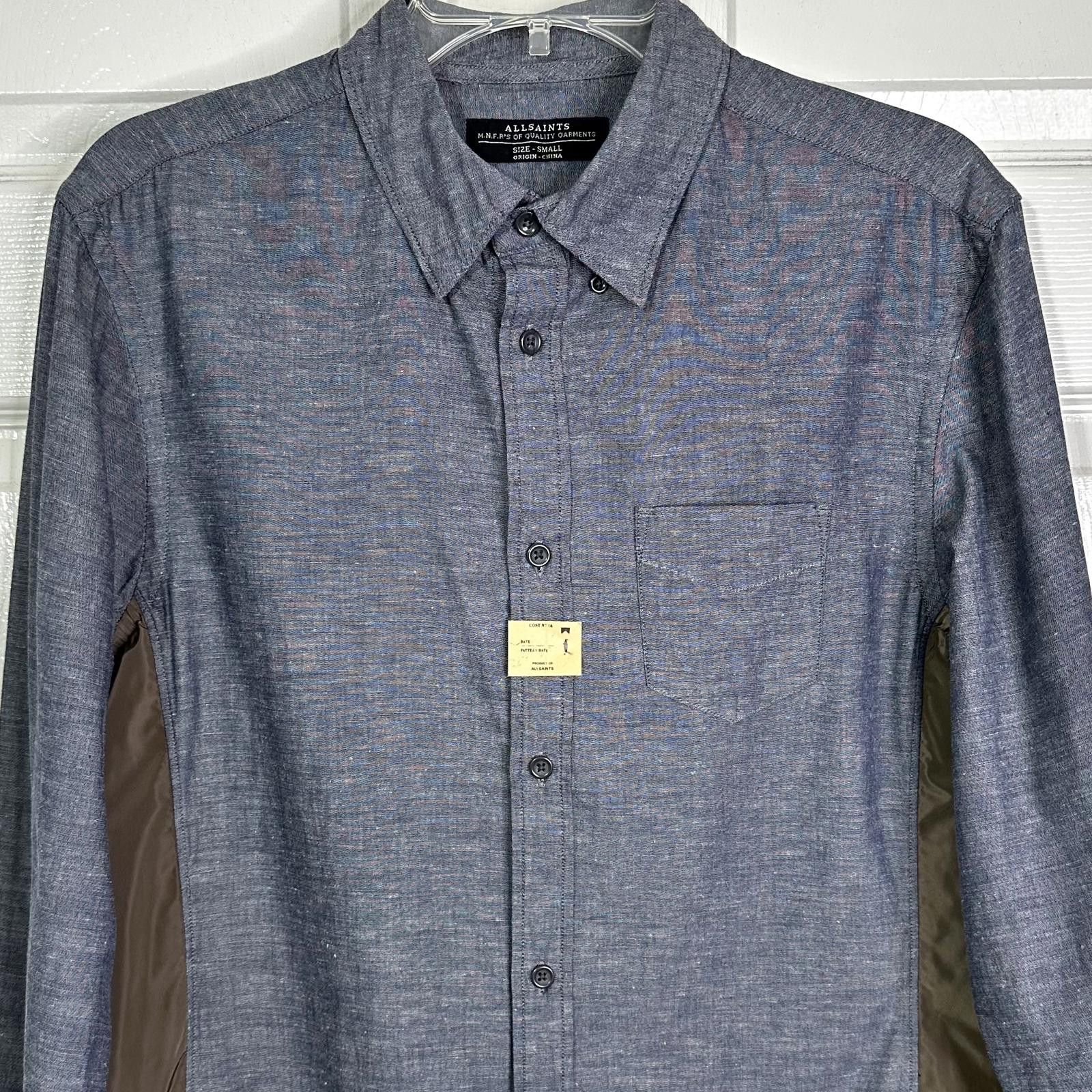 Allsaints NEW AllSaints Long Sleeve Button-Up Shirt Blue Men’s S Size US S / EU 44-46 / 1 - 3 Thumbnail