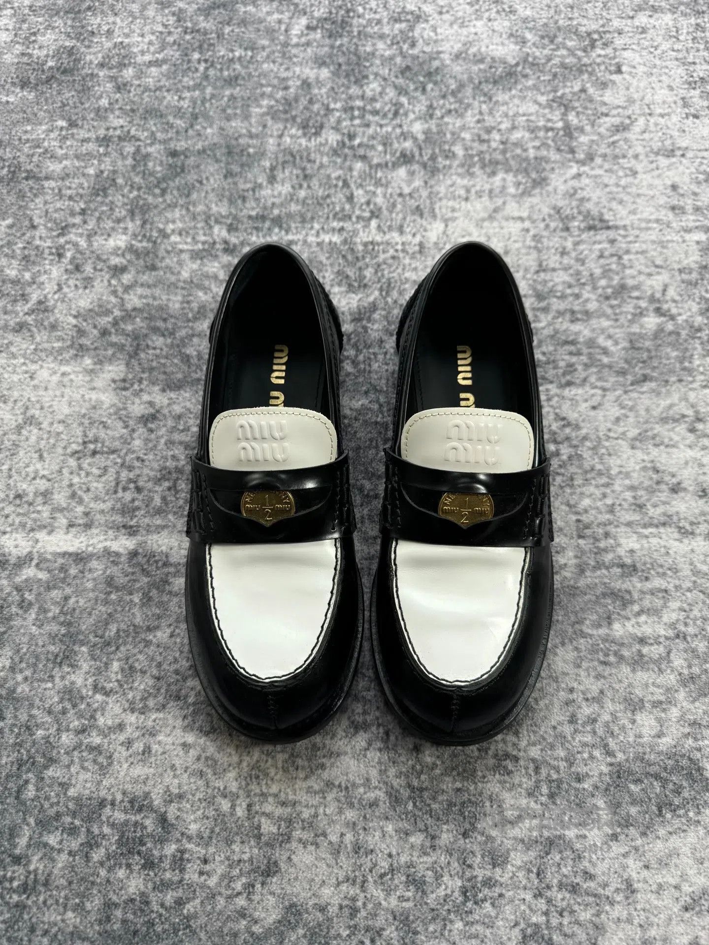Miu Miu Miu Miu Black and White Coin Loafers| Size US 5.5 / IT 35.5 - 2 Thumbnail