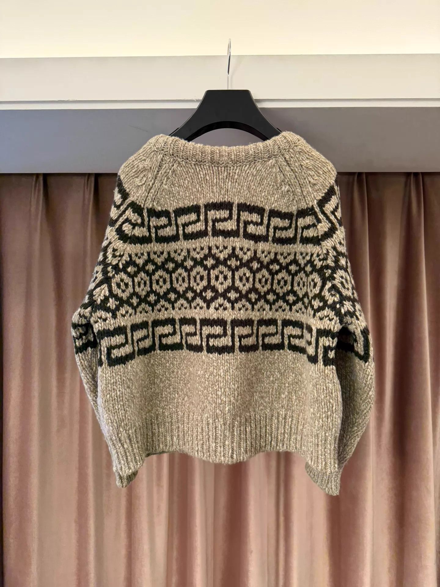 Celine Celine 23ss Fair Isle wool beige short overhead sweater S Size S / US 4 / IT 40 - 2 Thumbnail