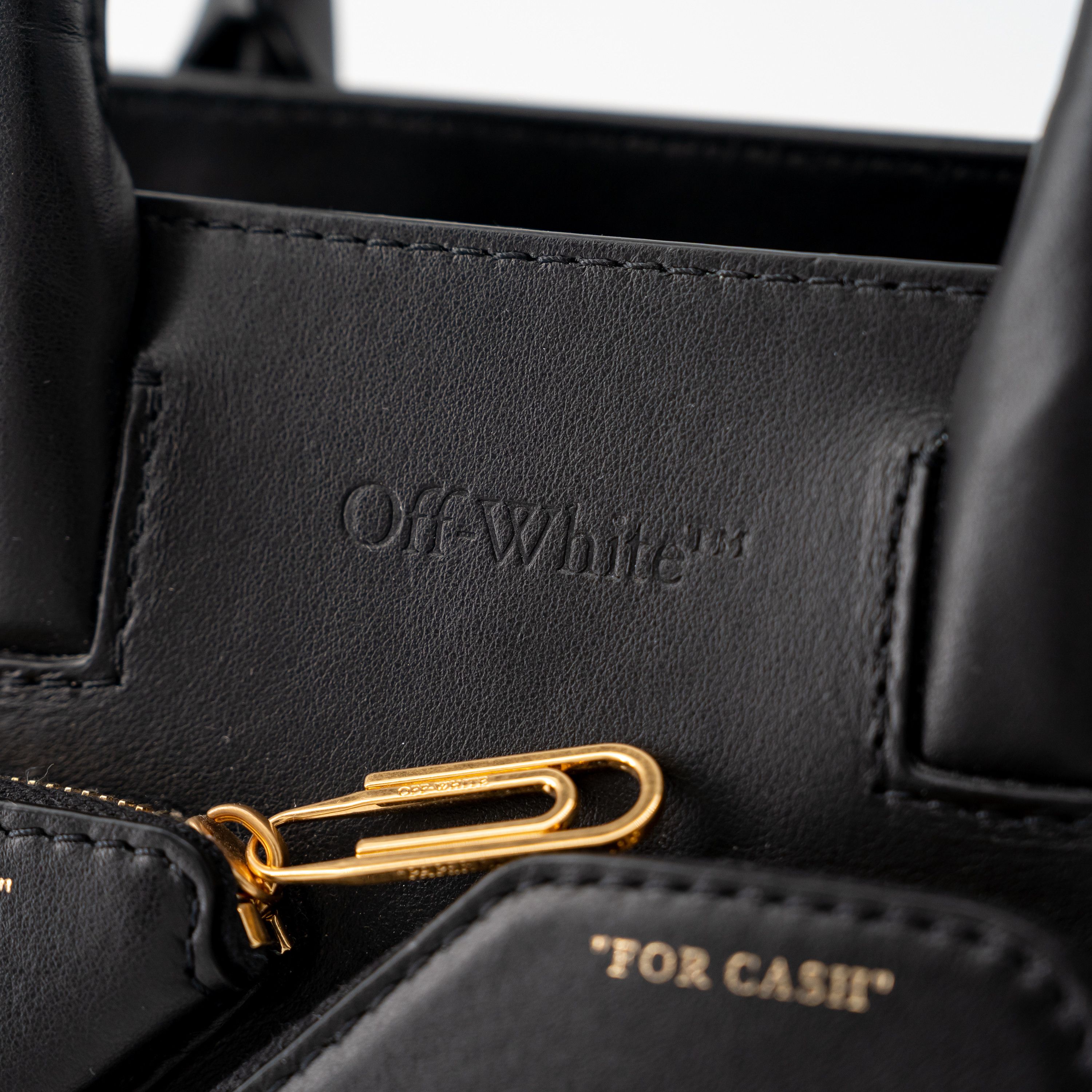 Off-White Off-White City Tote Black Leather Shoulder Bag Gold Size ONE SIZE - 6 Thumbnail