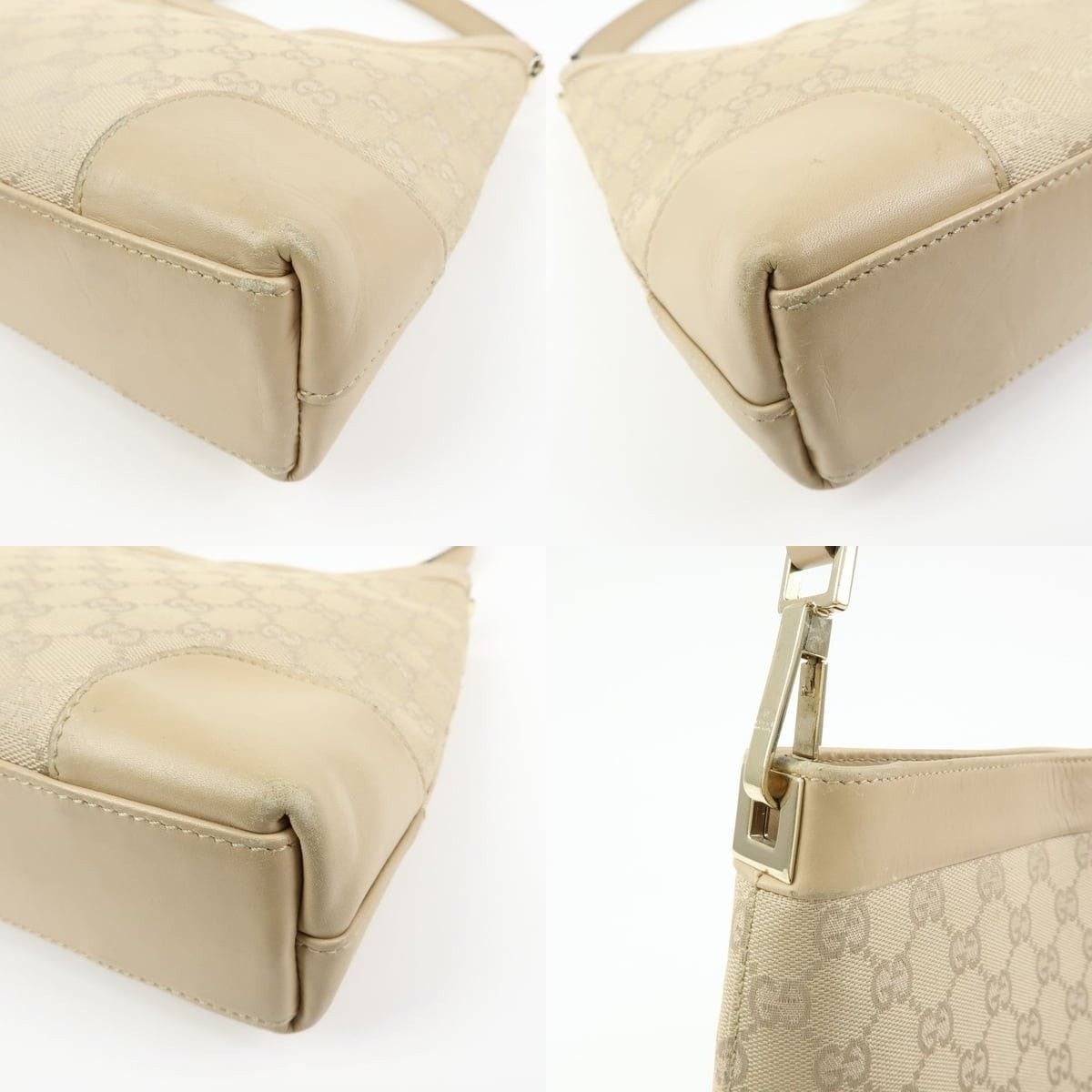 Gucci Gucci GG Canvas & Leather Shoulder Bag Beige Size ONE SIZE - 5 Thumbnail