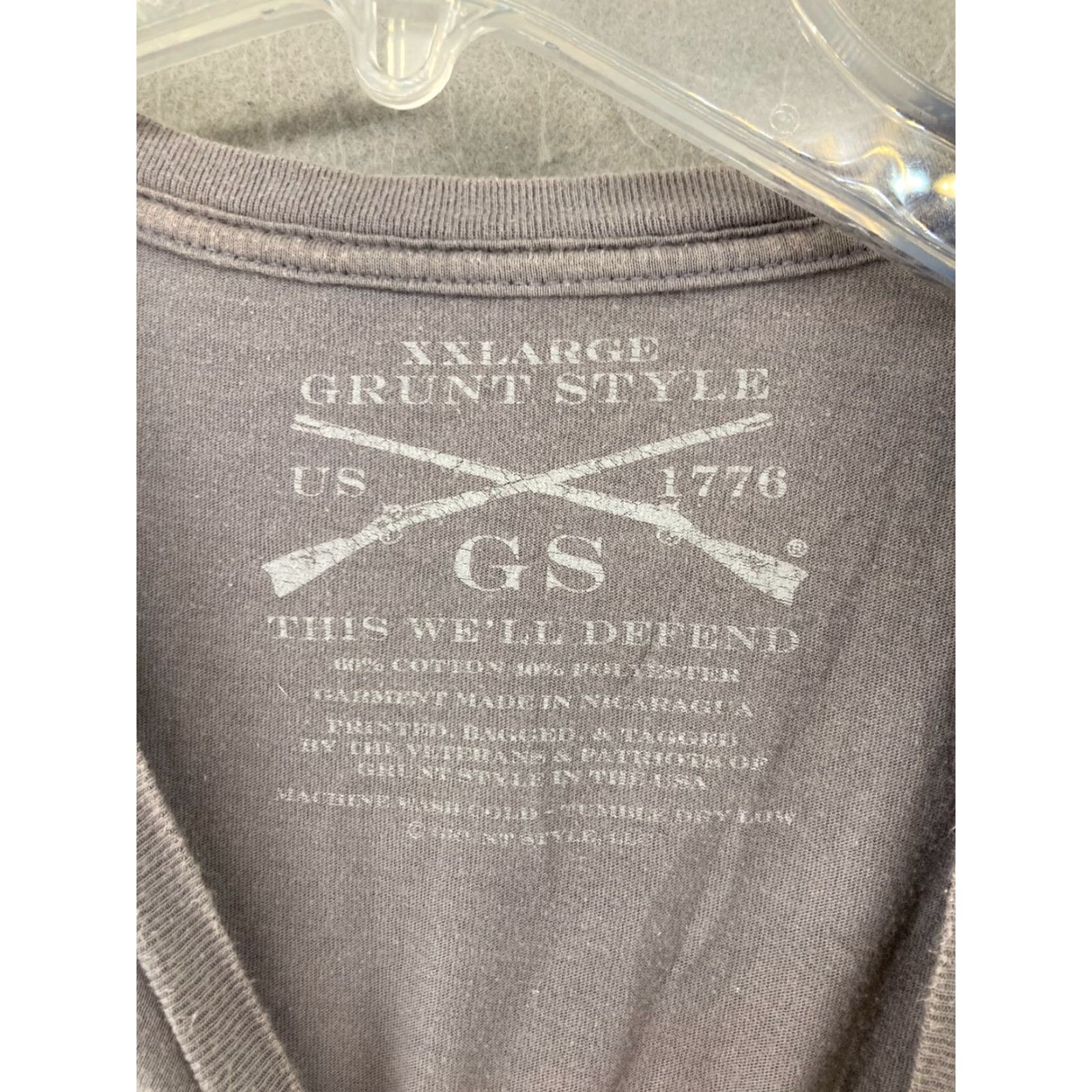 Vintage VINTAGE Grunt Style Patriotic T-Shirt Men 2XL Crew Neck Grey Cotton Blend All Seasons Size US XXL / EU 58 / 5 - 6 Thumbnail