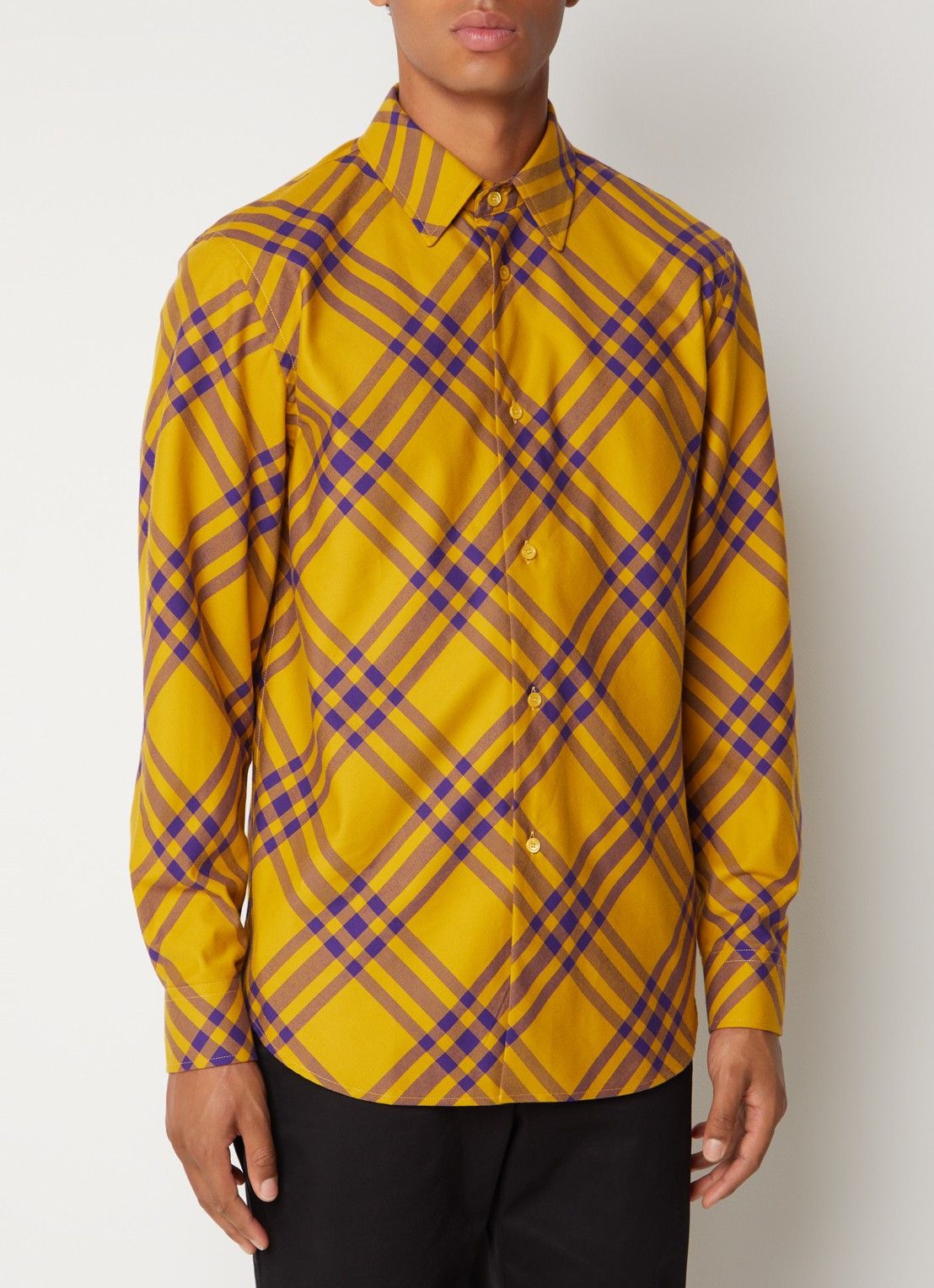Burberry o1y0426 Patterned Shirt in Marigold/Purple Size US S / EU 44-46 / 1 - 2 Thumbnail