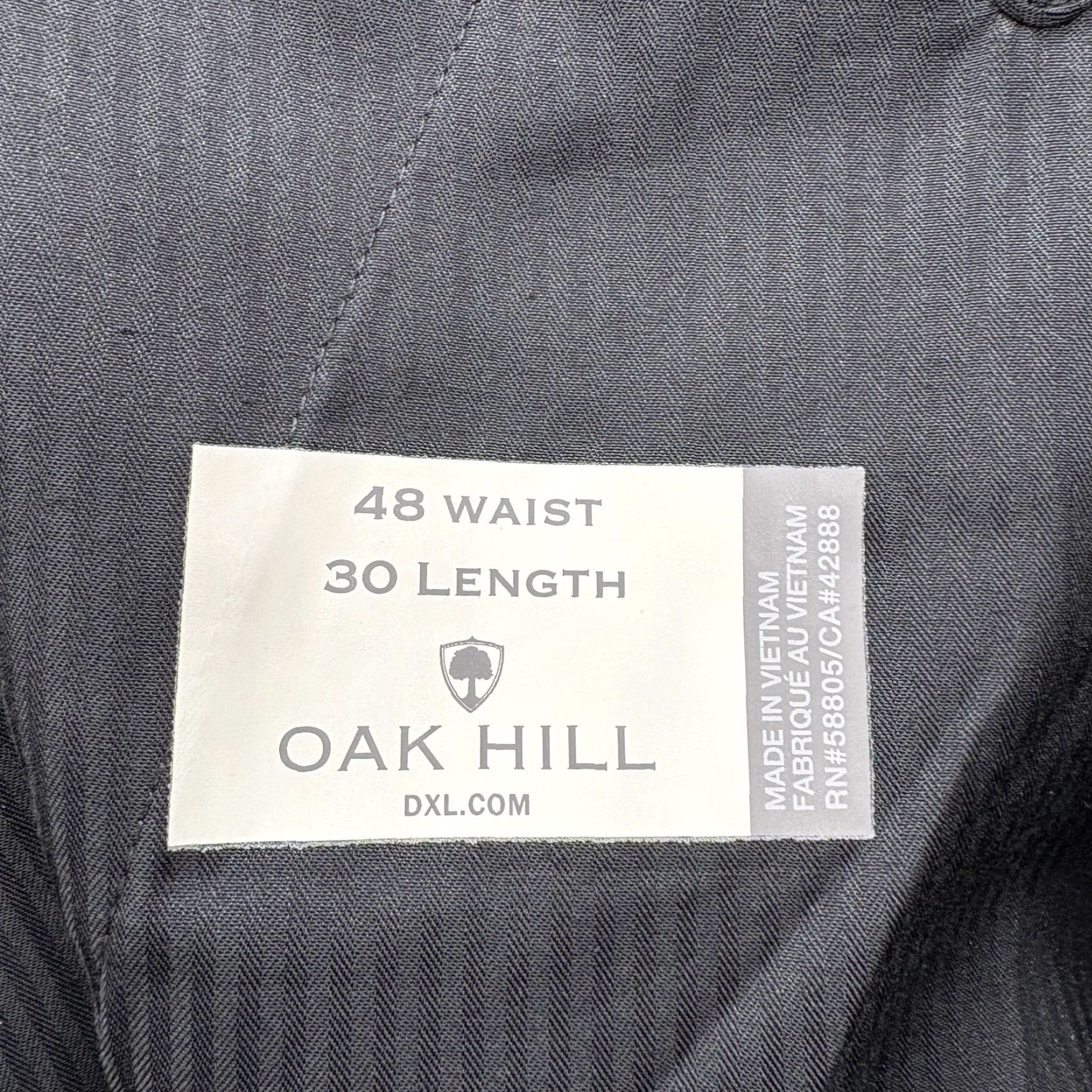 Vintage Oak Hill Dress Pants Mens 48x30 Black Wrinkle Resistant Big & Tall Polyester Microfiber Flat Front Front Zip Pockets Solid Business Slim Mens Size US 32 / EU 48 - 5 Thumbnail