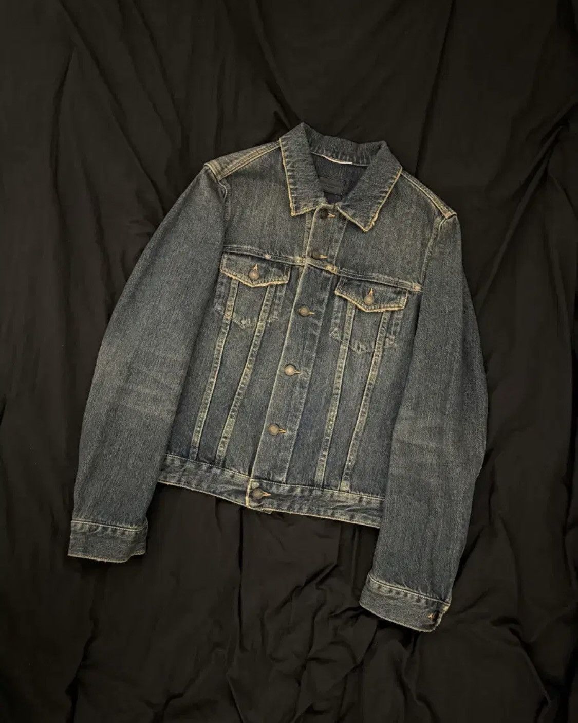 Saint Laurent Paris Saint Laurent Mud Washed Denim Jacket Size US S / EU 44-46 / 1 - 1 Thumbnail
