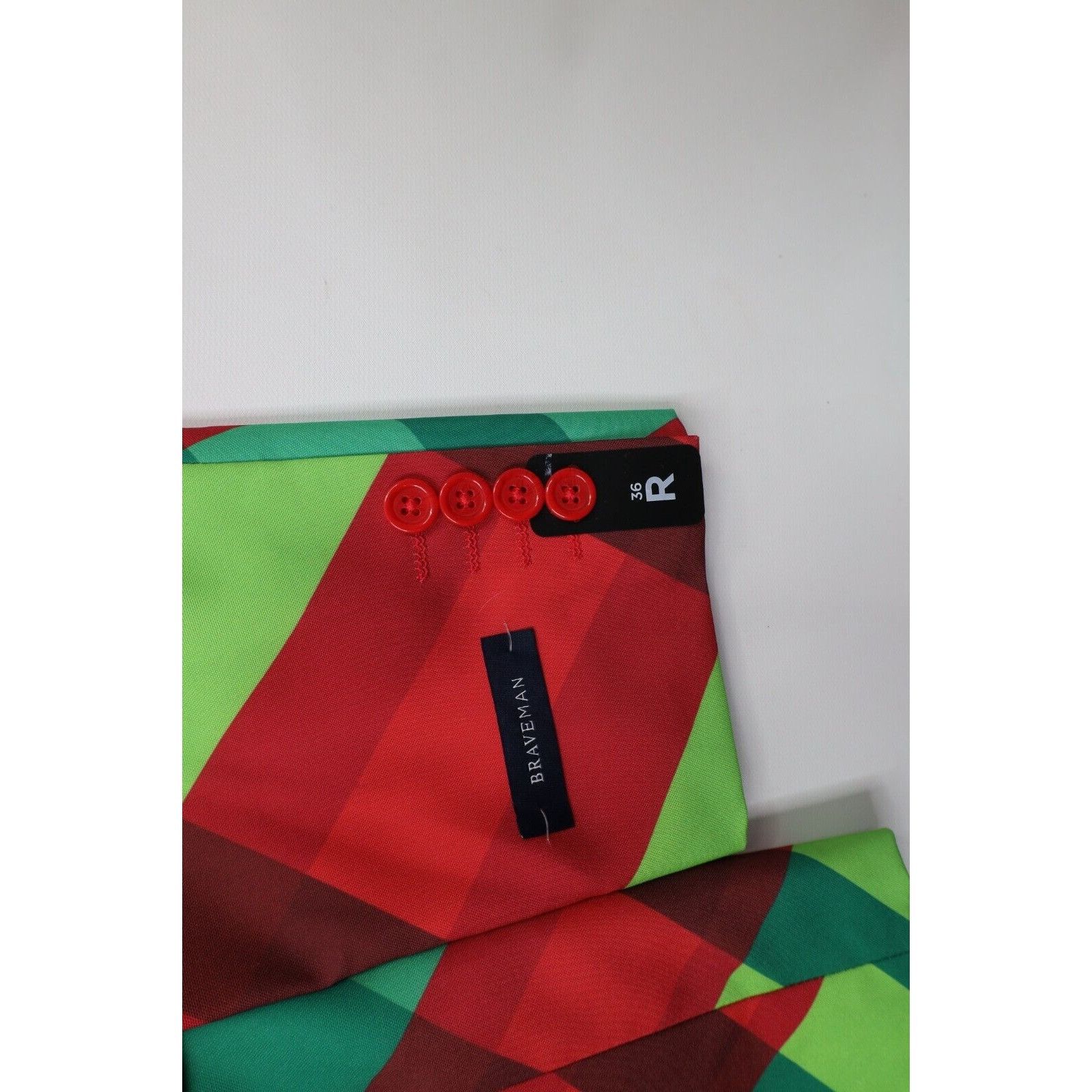 Vintage New Brave Man Christmas Plaid 3 Piece Suit 36R Size 36R - 6 Thumbnail