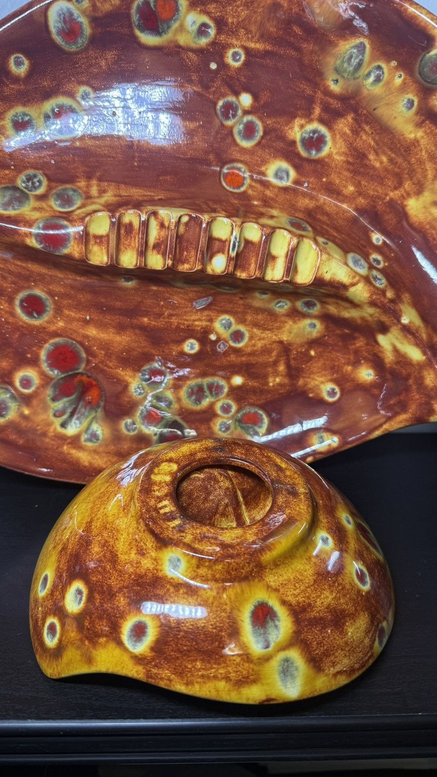 Other Vintage 1970s Mid Century Ceramic Drip Glaze Ashtray Size ONE SIZE - 4 Thumbnail