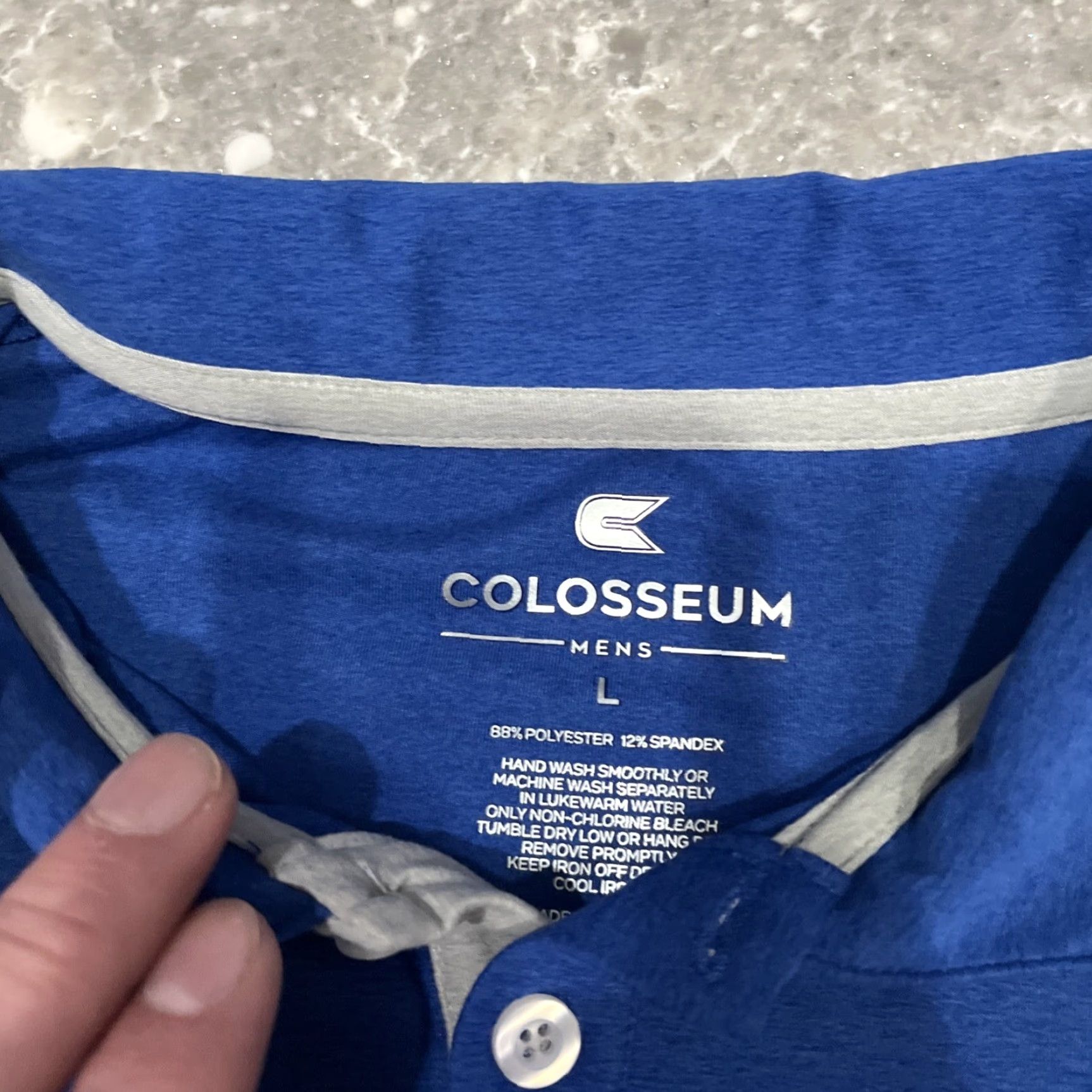 Vintage VINTAGE Colosseum Boise State Polo Shirt Mens Size L Blue Cotton Microfiber Short Sleeve Round Neck Classic Regular Rare Salesman Sample Size US L / EU 52-54 / 3 - 4 Thumbnail