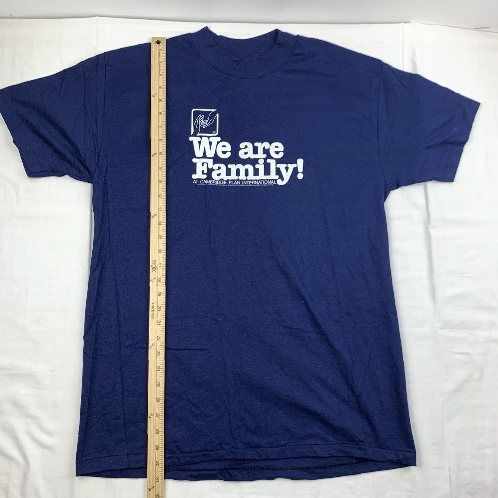 Hanes VINTAGE Hanes Cambridge Plan International Shirt Adult XL Blue 80s 1980s Mens T-Shirt NWOT 80s American Theme Size US XL / EU 56 / 4 - 4 Thumbnail