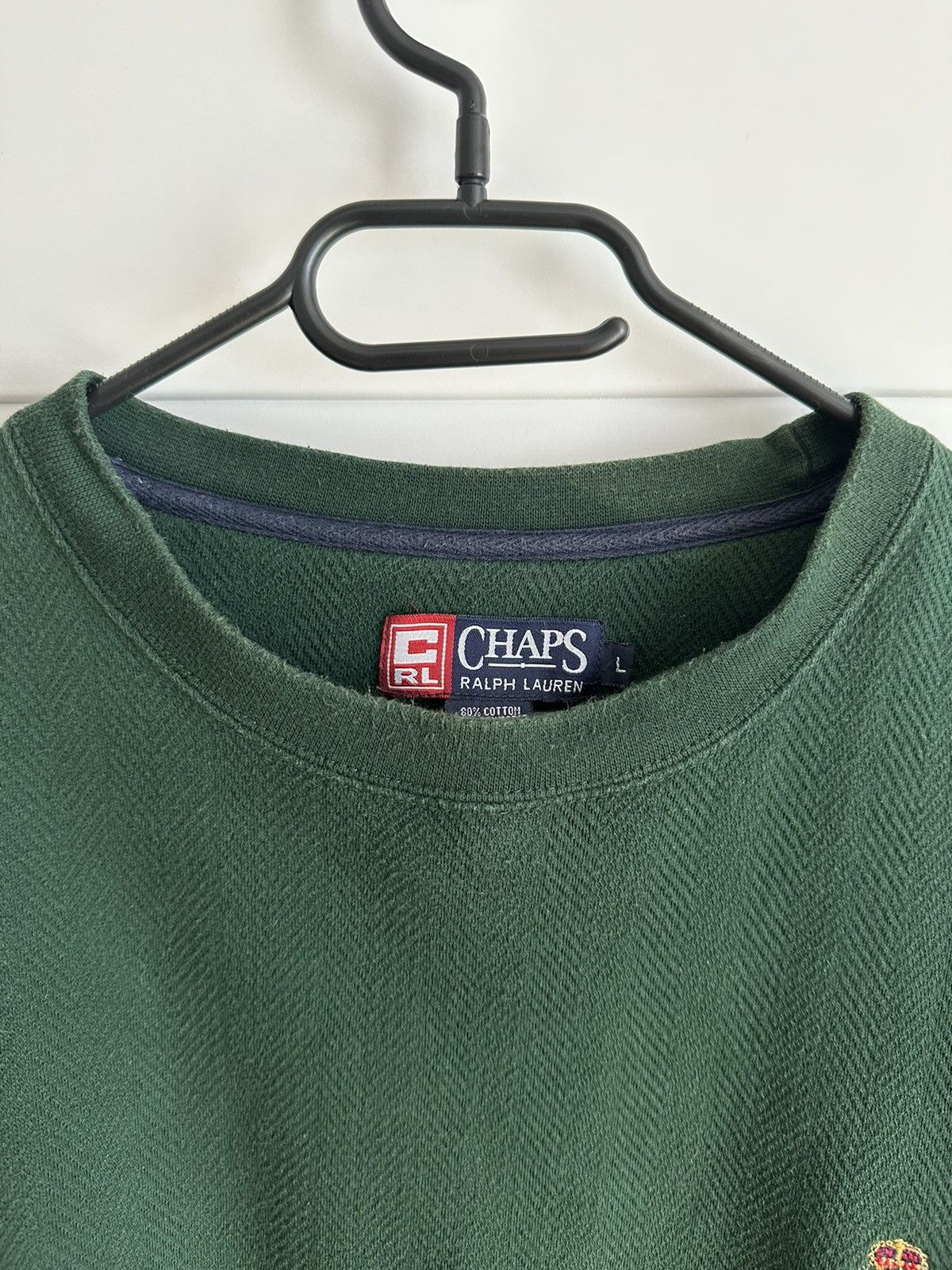 Chaps Ralph Lauren × Ralph Lauren × Vintage CHAPS Ralph Lauren crew neck green sweatshirt Size US L / EU 52-54 / 3 - 4 Thumbnail