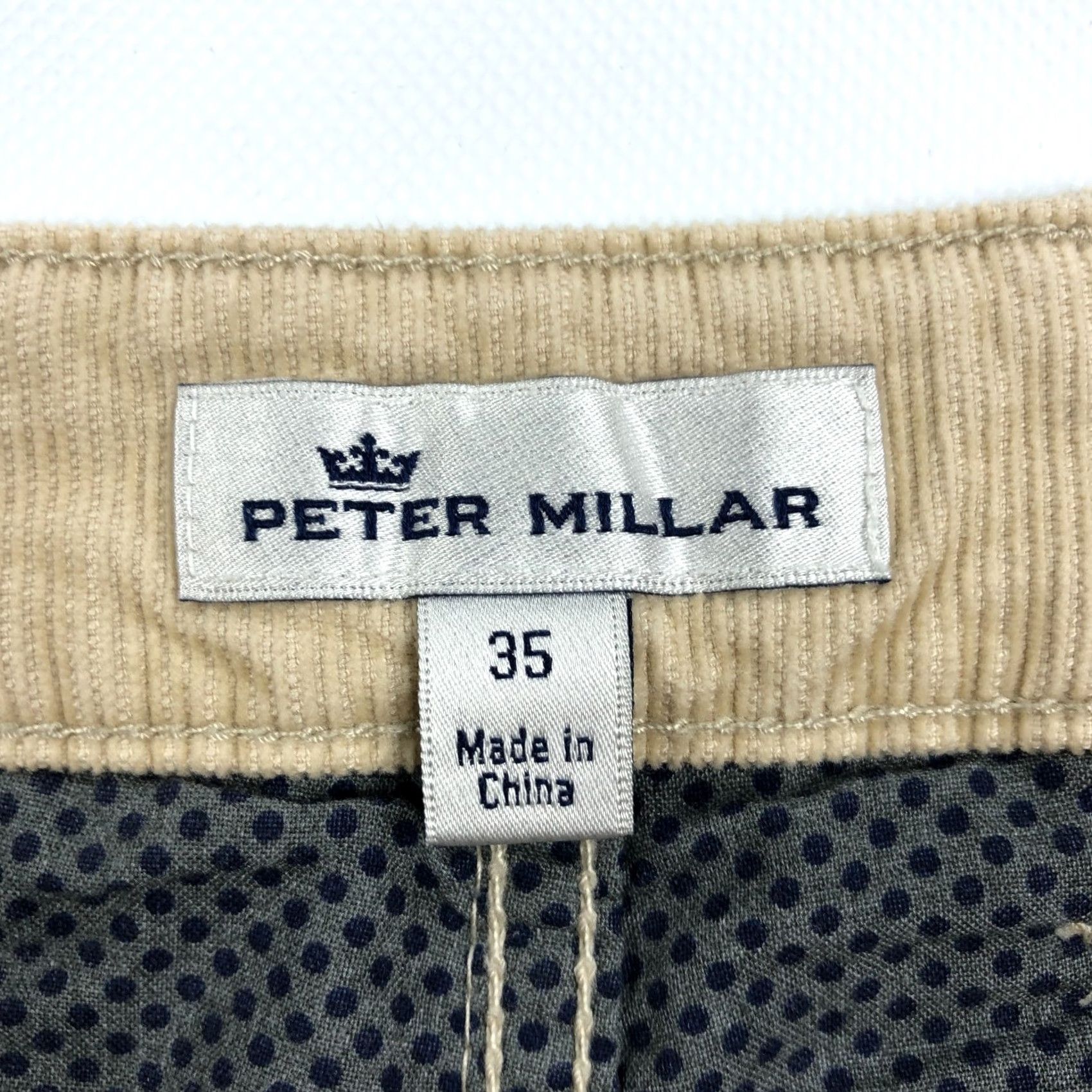 Peter Millar VINTAGE Peter Millar Pants Men 5-Pocket Beige Chino 35x30 Superior Soft Corduroy Crown Size US 35 - 6 Thumbnail