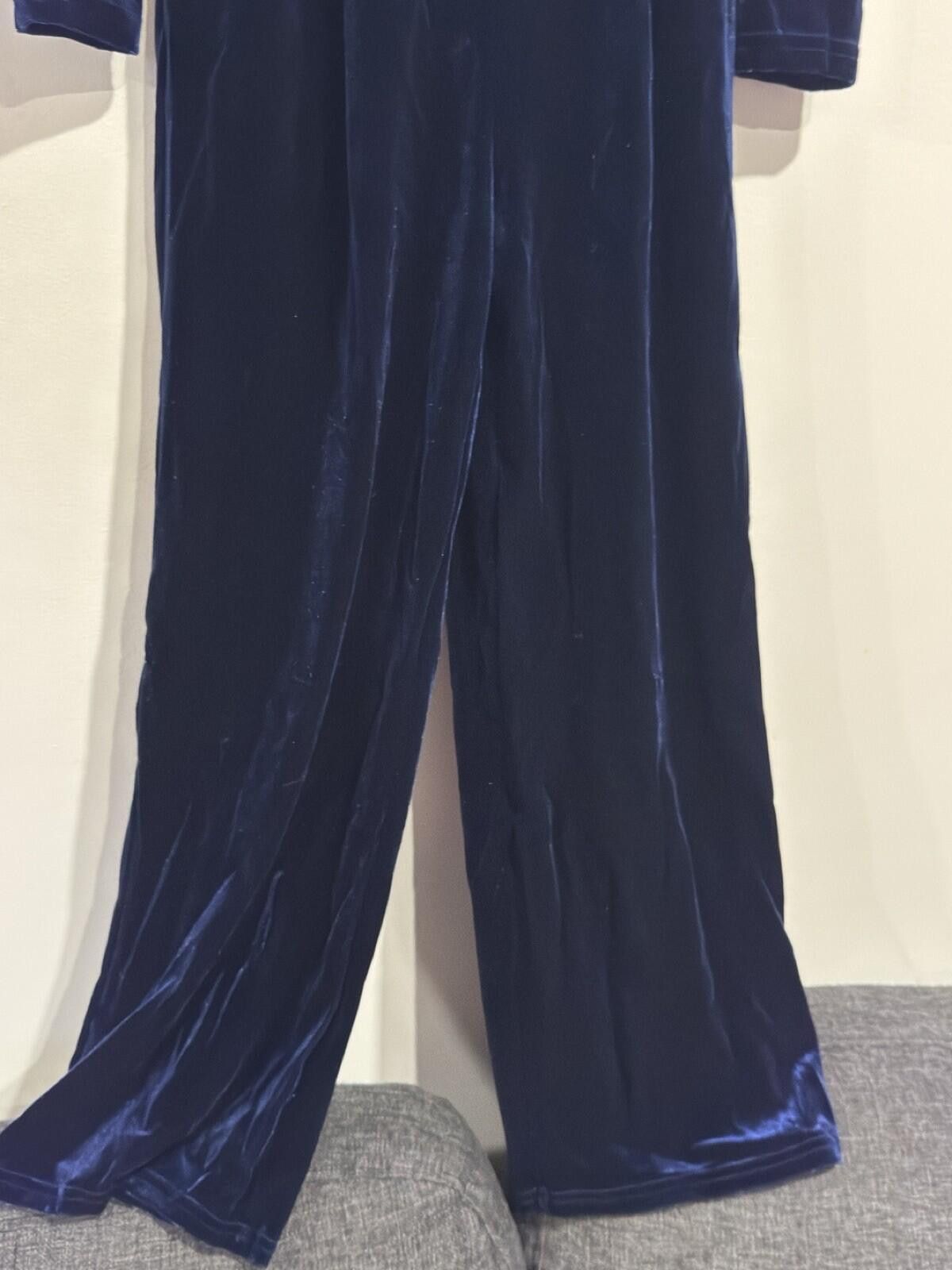 Other Girls Velvet Pearl Beaded Wide Leg Jumpsuit Square Neck(10Y) Size 30" / US 8 / IT 44 - 4 Thumbnail