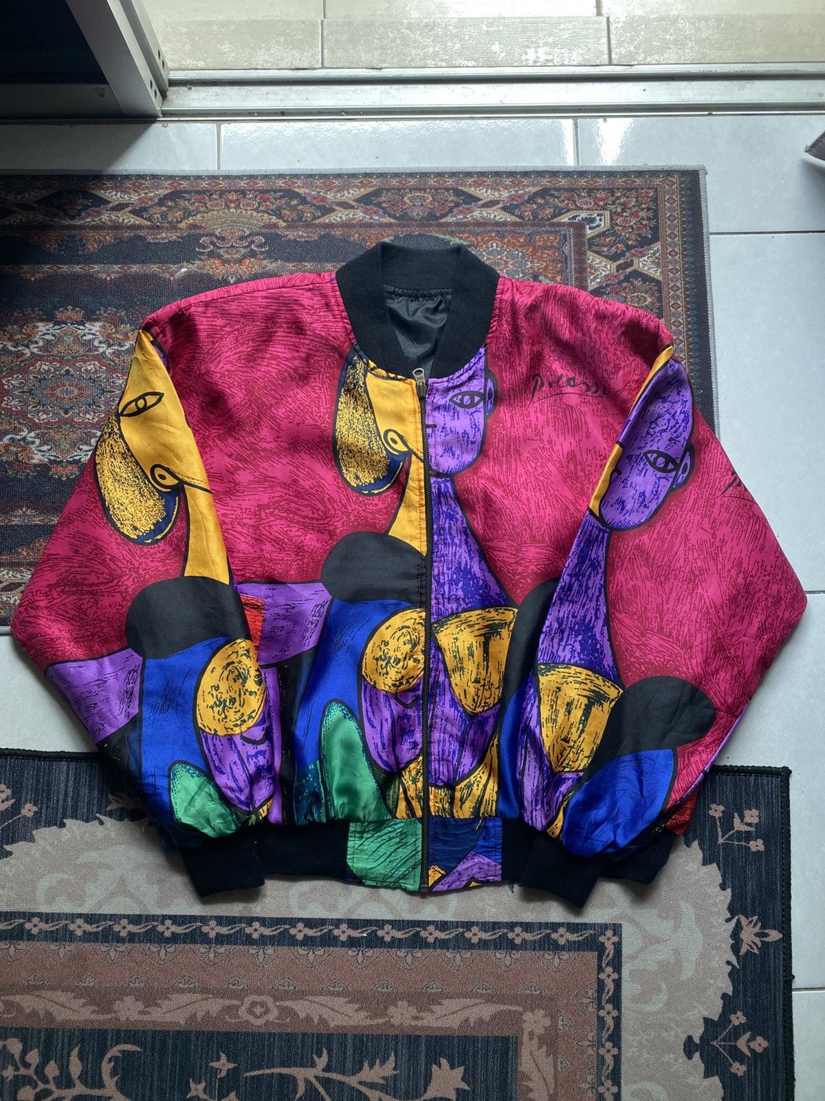 Designer × Vintage Vintage Piccaso 90s Silk Jacket Size US L / EU 52-54 / 3 - 1 Thumbnail