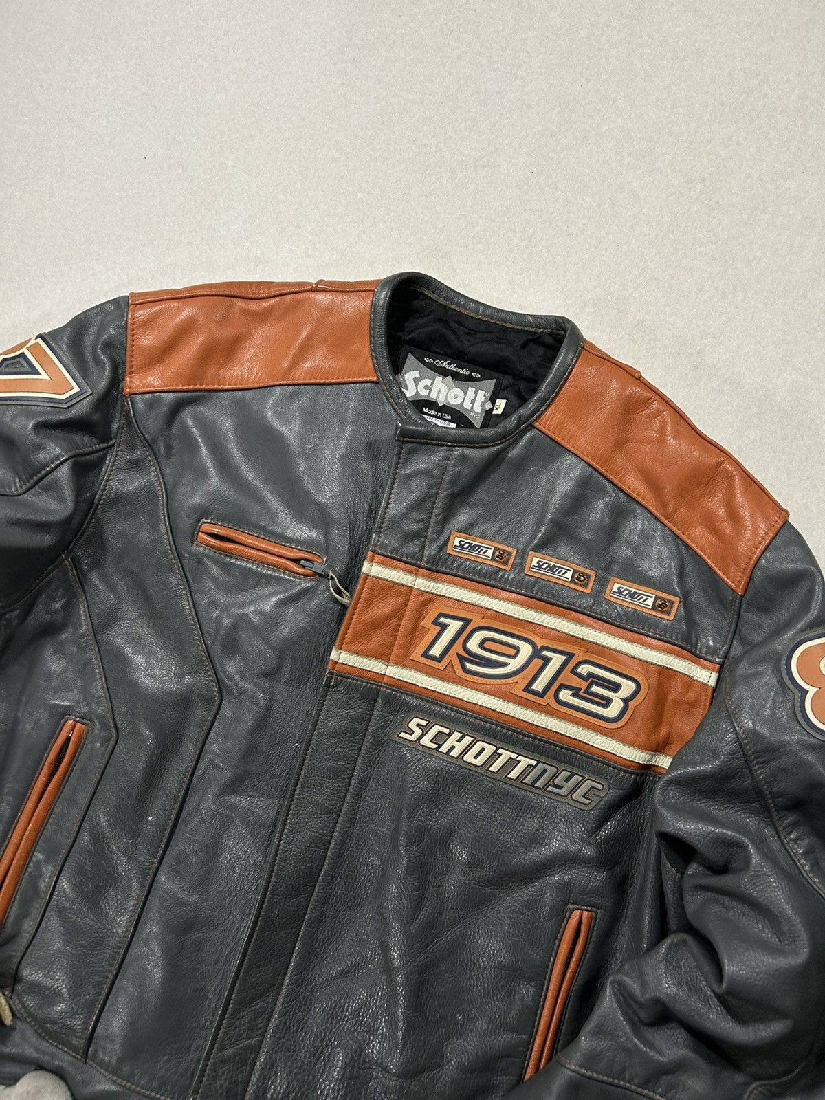 Harley Davidson × Schott × Vintage VERY RARE LEATHER JAKET SCHOTT Size US XL / EU 56 / 4 - 3 Thumbnail