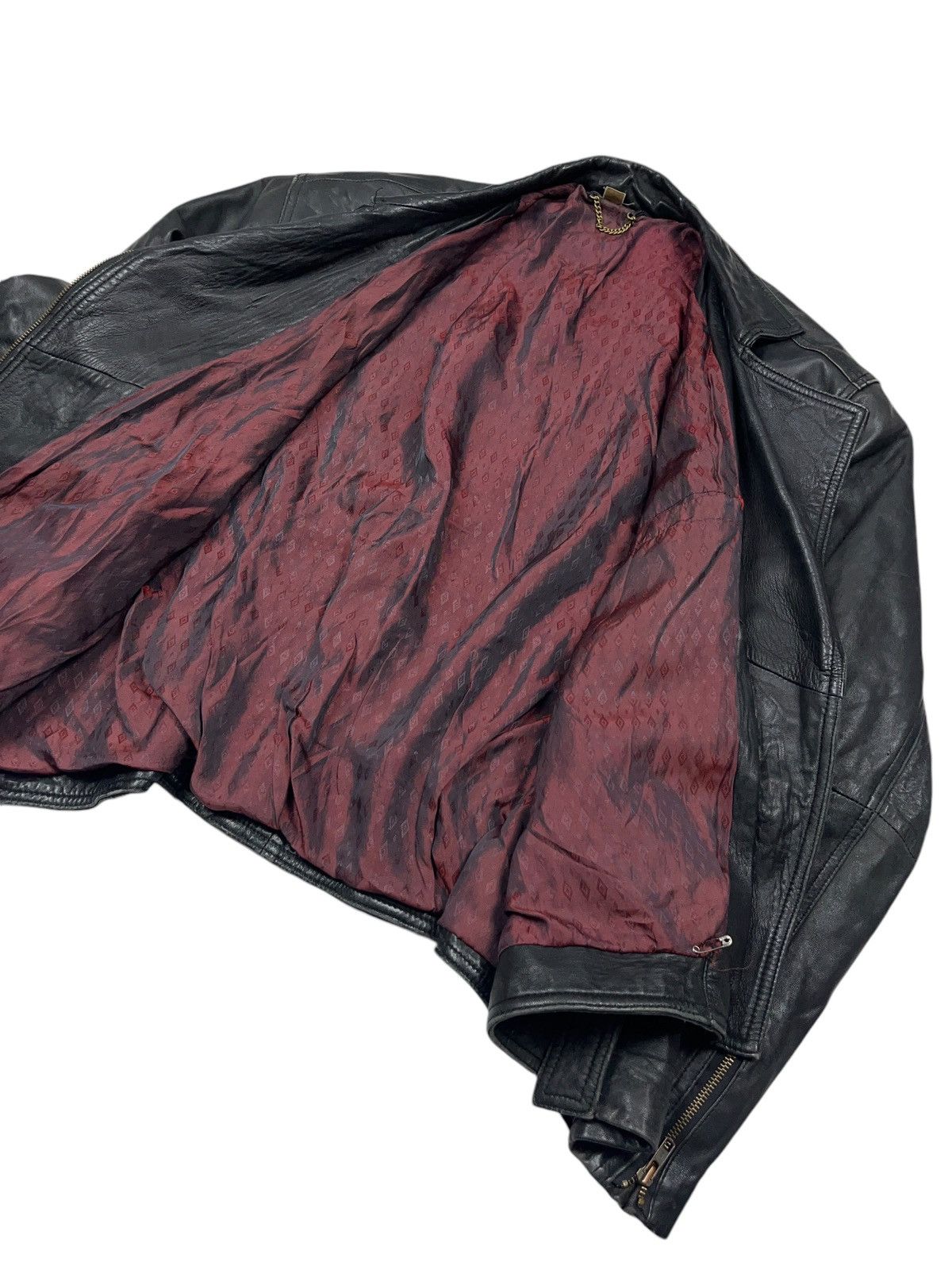 Vintage Vintage Leather Biker Belted Jacket Avant Garde Size US XL / EU 56 / 4 - 9 Thumbnail