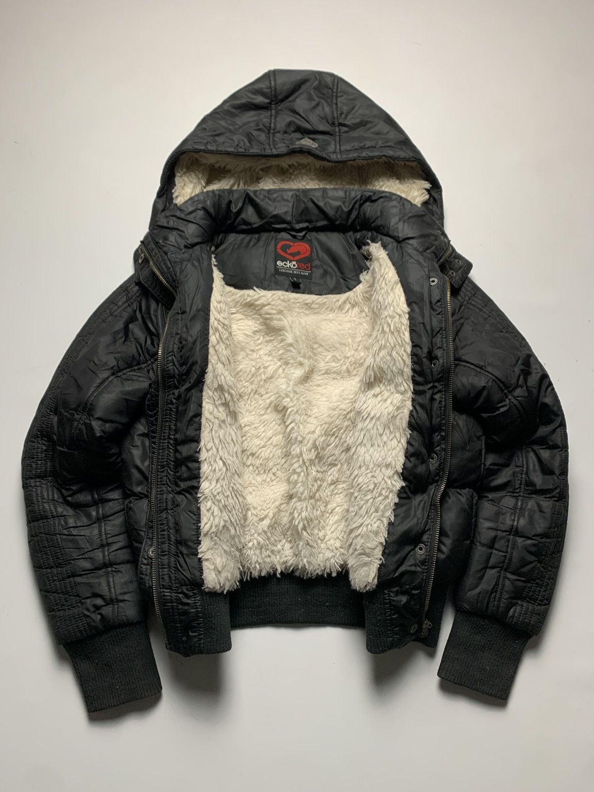 20471120 × If Six Was Nine 2000S ECKO RED VINTAGE FAUX FUR SKATE PUFFER BOMBER JACKET Size S / US 4 / IT 40 - 6 Thumbnail