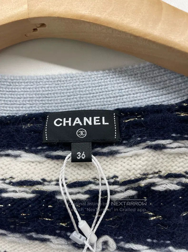 Chanel Chanel Blue and black striped cardigan coat Size XS / US 0-2 / IT 36-38 - 3 Thumbnail