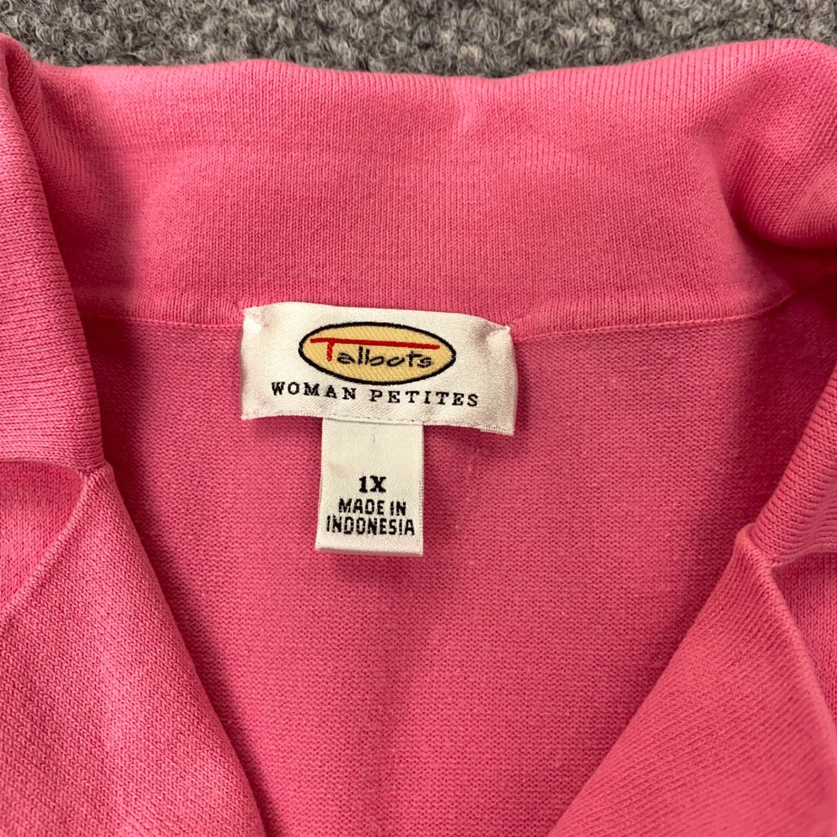 Talbots Talbots Polo Shirt Womens Petites Plus Size 1XP Pink Short Sleeve V-Neck Size XL / US 12-14 / IT 48-50 - 3 Thumbnail