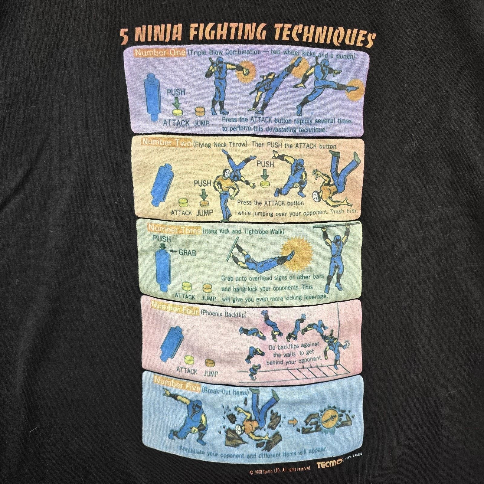 Other Vintage Ninja Gaiden Fighting Techniques Shirt Large Tecmo Size US L / EU 52-54 / 3 - 3 Thumbnail