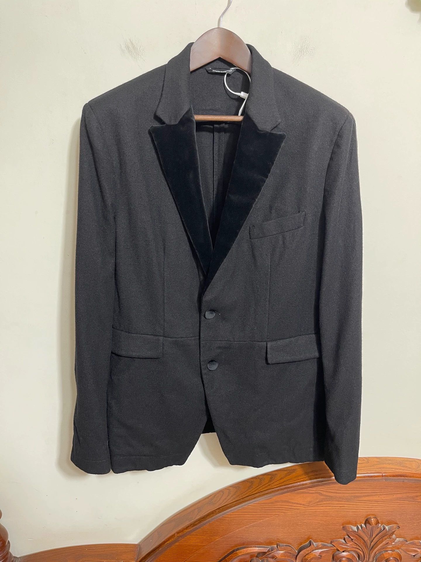 Dolce & Gabbana Dolce & Gabbana Black Slim Fit Wool Blazer 50 Size 50R - 1 Thumbnail