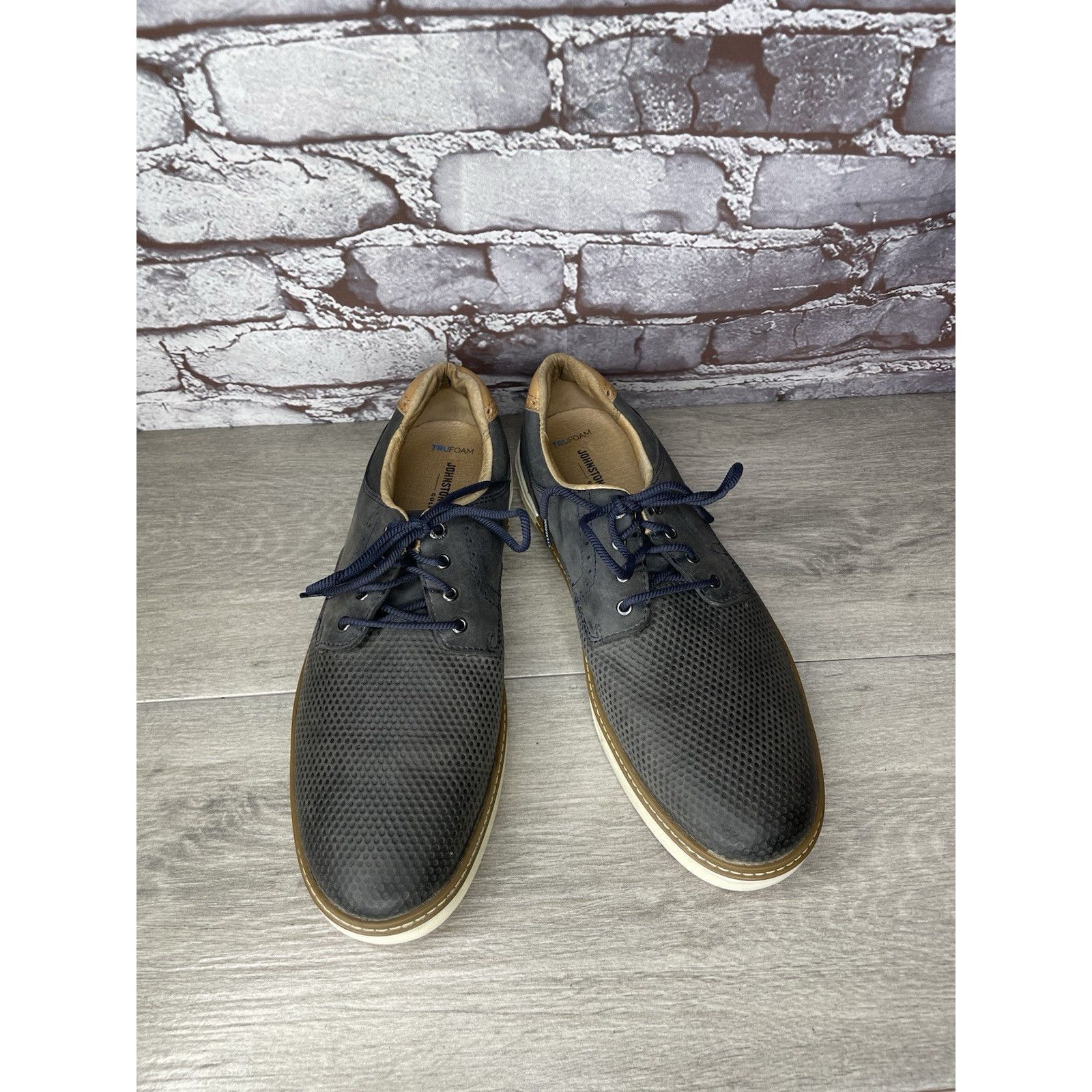 Johnston & Murphy JOHNSTON & Murphy 258459 MCGUFFEY NAVY LEATHER Lace GOLF SHO Size US 9 / EU 42 - 10 Thumbnail