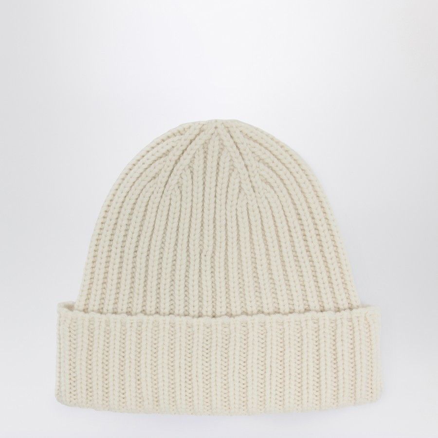Gucci o1d2blof0824 Size: M / Cashmere Cap With Logo in Ivory Size ONE SIZE - 2 Thumbnail