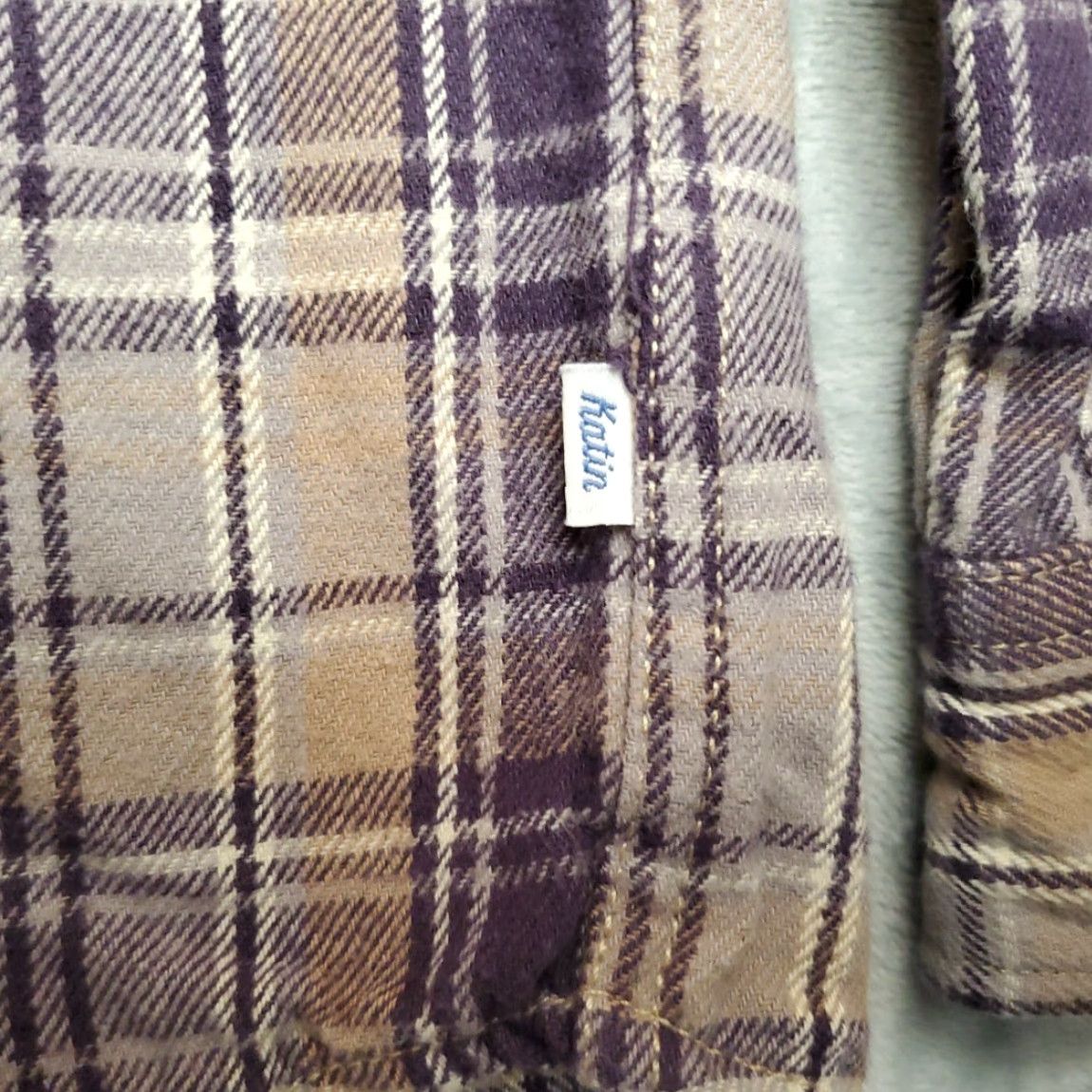 Katin VINTAGE Katin Shirt Mens M Purple Plaid Twill Flannel Long Sleeve 100% Cotton Outdoors Size US M / EU 48-50 / 2 - 2 Thumbnail
