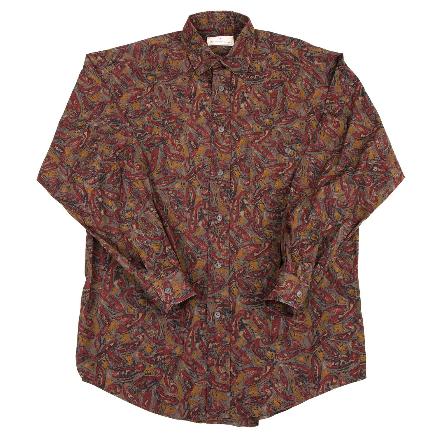 Dries Van Noten Cotton Graphic Print Shirt in Red, Gray, and Brown Size US M / EU 48-50 / 2 - 1 Thumbnail
