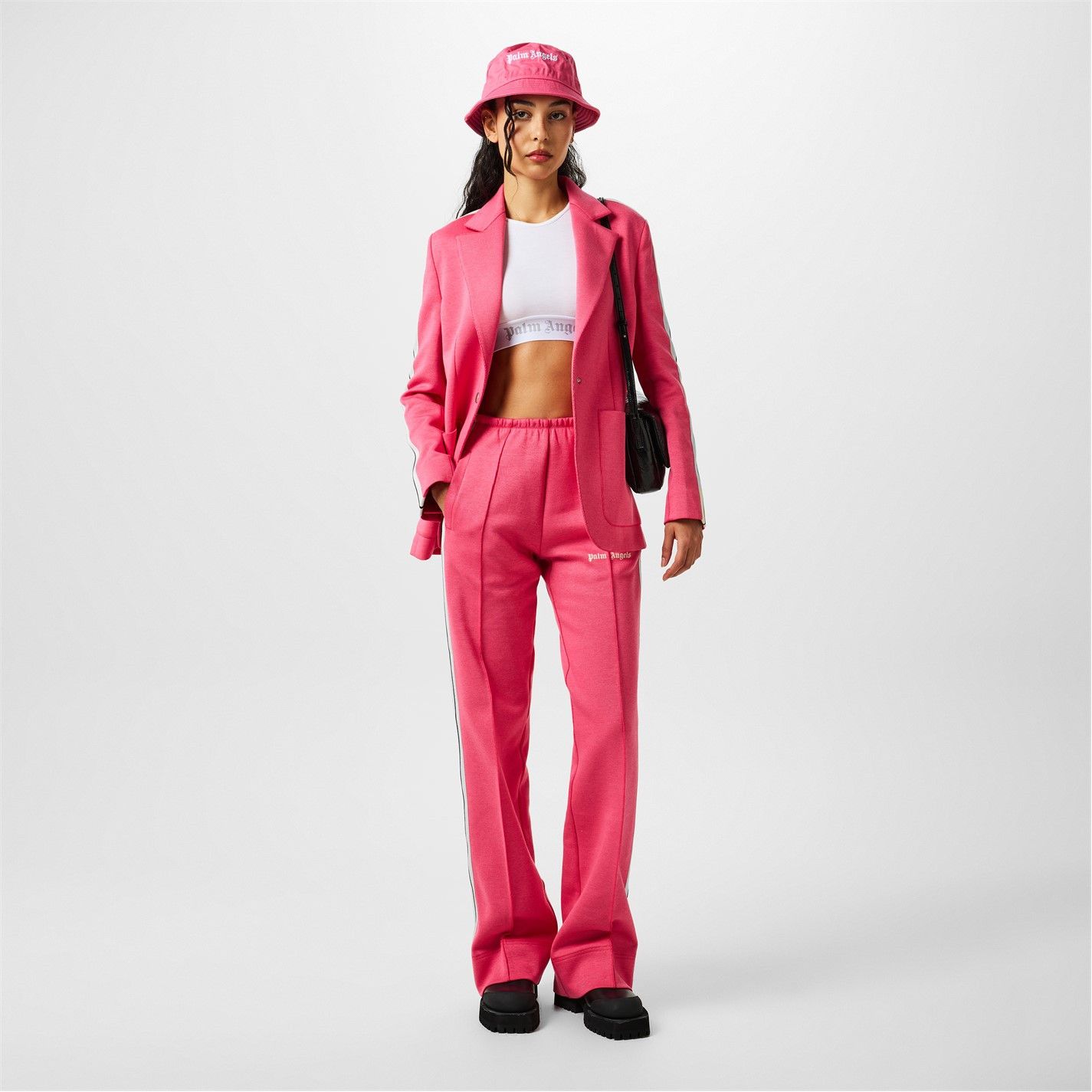 Palm Angels o1g2r1mq0325 Straight Tracksuit Pant in Pink & White Size 25" / US 0 / IT 36 - 7 Thumbnail