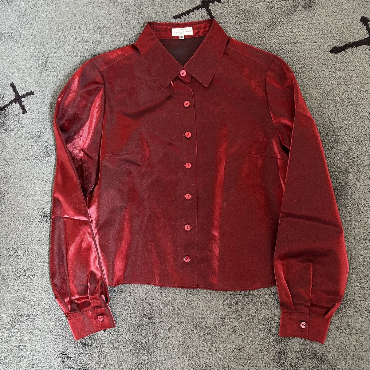 Balenciaga Archive Balenciaga La Mode Iridescent Red Shirt Vintage Size S / US 4 / IT 40 - 1 Thumbnail
