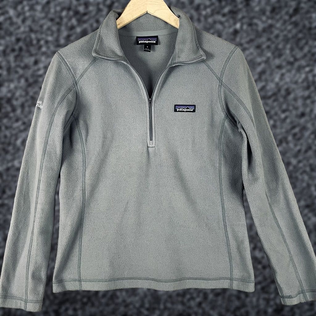 Patagonia Patagonia Micro D Pullover 1/4 Zip Grey Small Womens Sweater B1 Feather Wells Fargo Size S / US 4 / IT 40 - 1 Thumbnail