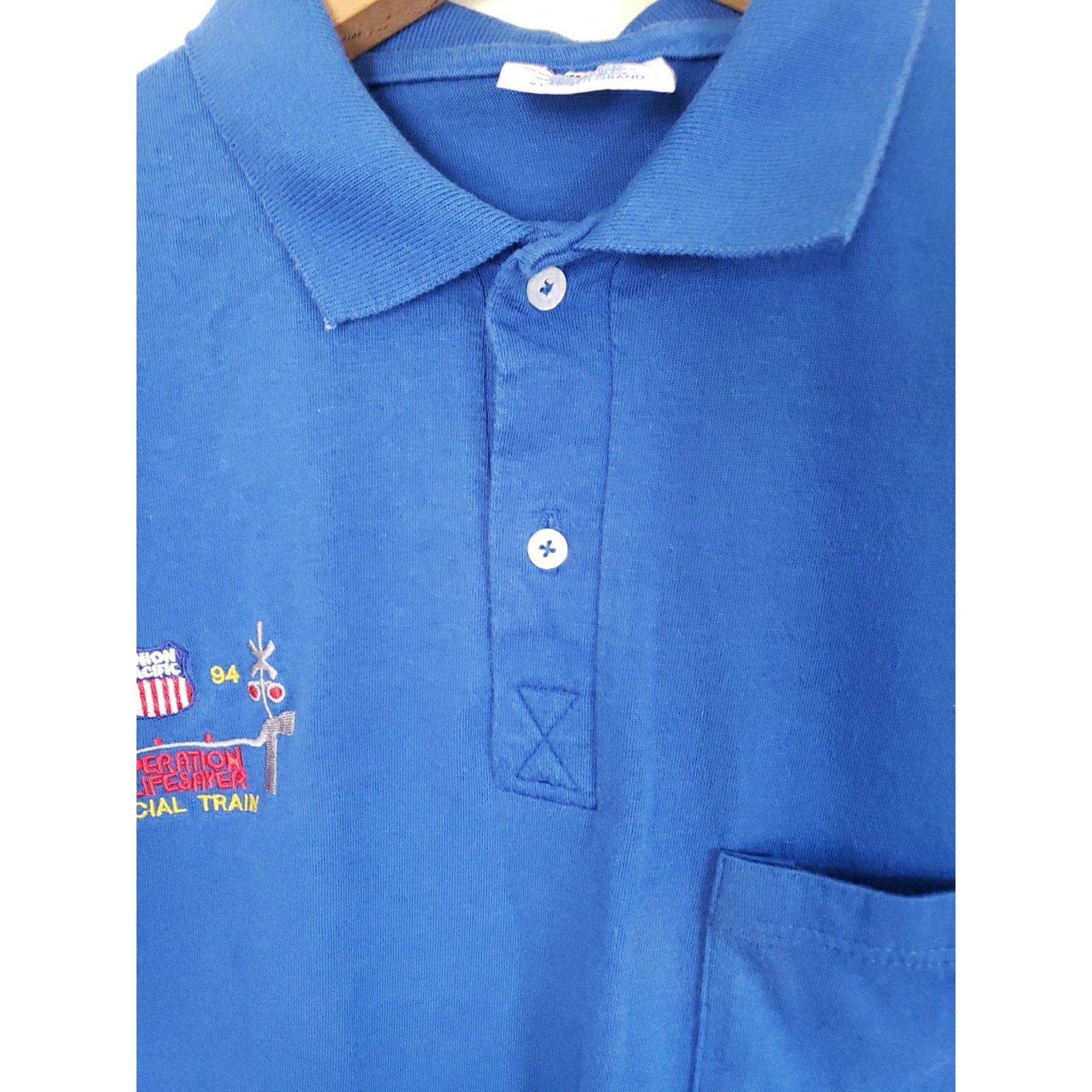 Vintage Vintage 90s Union Pacific Operation Lifesaver Train Polo XL Size US XL / EU 56 / 4 - 8 Thumbnail