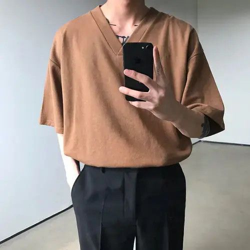 Japanese Brand × Vintage Korean Style V Neck Tee T-Shirt Size US M / EU 48-50 / 2 - 1 Thumbnail
