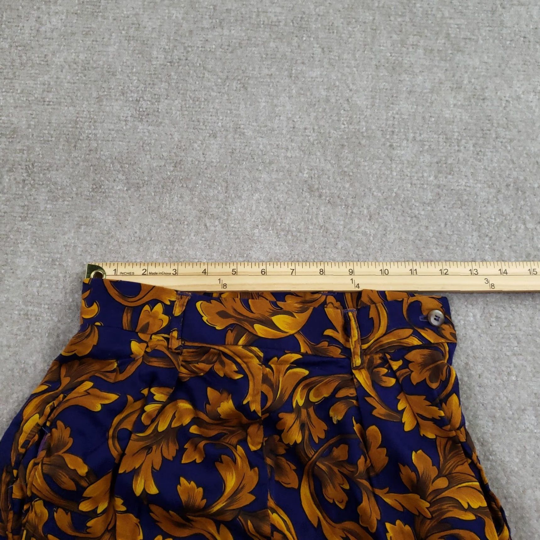 Vintage Vintage Breeches Pants Womens 8 Blue Gold Baroque Print High Rise 90s Rayon Pants Womens Blue Gold Baroque Print High Rise 90s Rayon Size 30" / US 8 / IT 44 - 7 Thumbnail