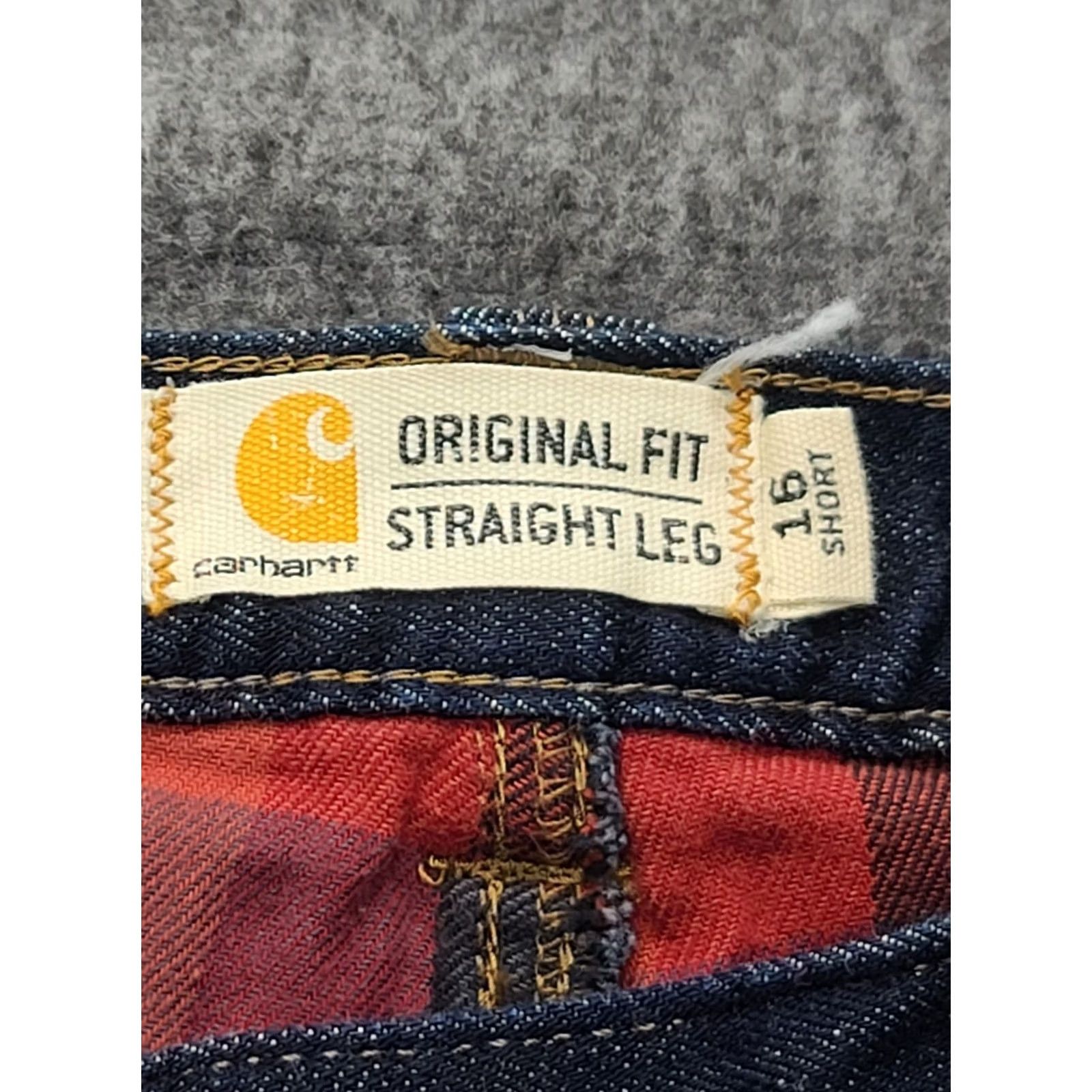Carhartt VINTAGE Carhartt Jeans Womens 16 Short 35x30 Flannel Lined Original Fit Straight Leg Size 38" / US 16 / IT 52 - 2 Thumbnail