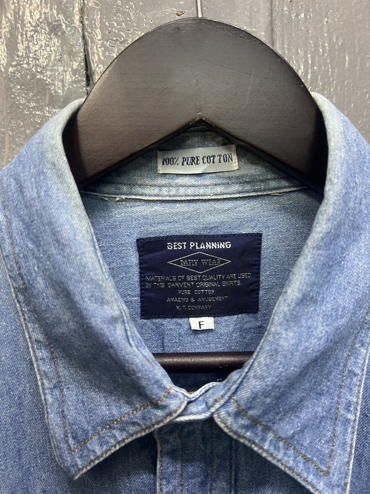 Japanese Brand Best Planning Pure Cotton Denim Shirt Longsleeve Size US L / EU 52-54 / 3 - 5 Thumbnail