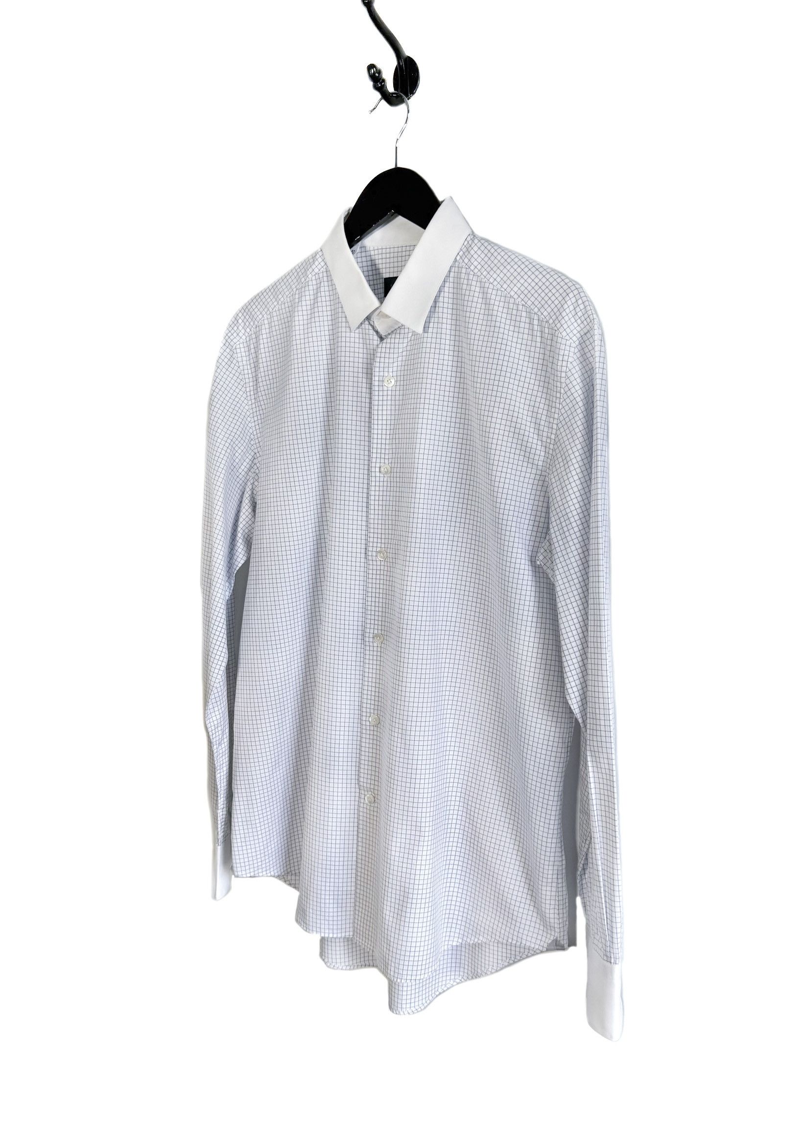 Lanvin Lanvin White Checkered Shirt With White Collar Size US L / EU 52-54 / 3 - 2 Thumbnail