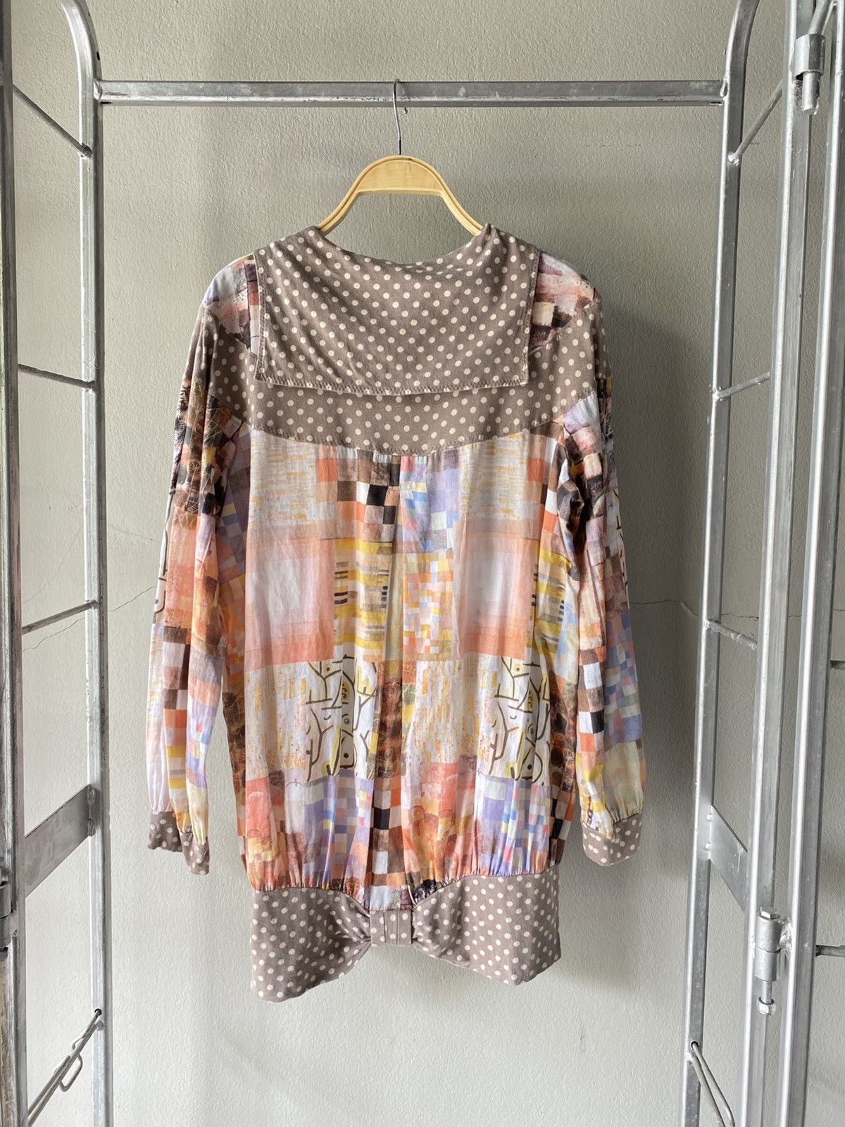 Frapbois FRAPBOIS Multicolor Printed Blouse with Polka Dot Accents Size XS / US 0-2 / IT 36-38 - 7 Thumbnail