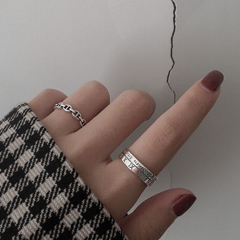 Jewelry Vintage Jewelry Rings Open Size Chrome Ring (Size 7-13) Size ONE SIZE - 4 Thumbnail