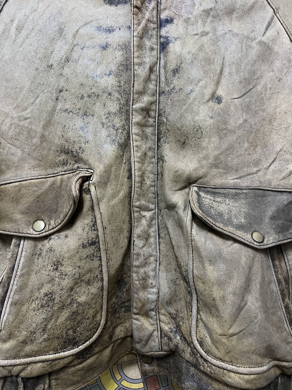 Japanese Brand × Leather VERY VINTAGE JACKET 🧥 LEATHER. (GJ36) Size US L / EU 52-54 / 3 - 17 Thumbnail