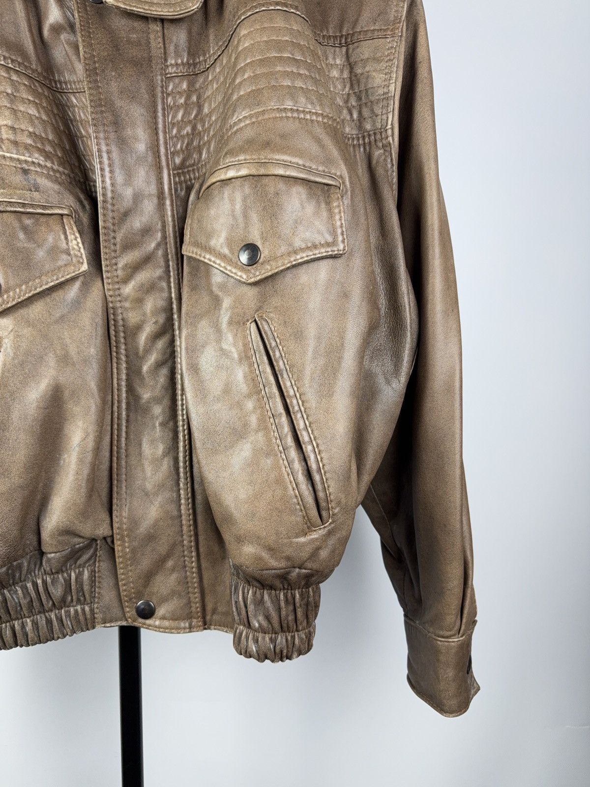 Vintage Vintage 90s Leather Biker Faded Jacket Style Maison Margiela Size US L / EU 52-54 / 3 - 4 Thumbnail