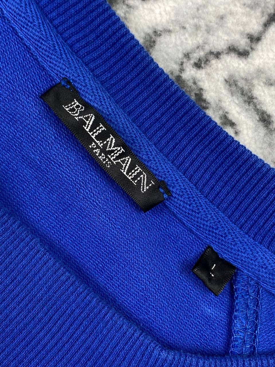 Balmain Balmain Paris Big Logo Sweatshirt Men Size L Blue Size US L / EU 52-54 / 3 - 5 Thumbnail