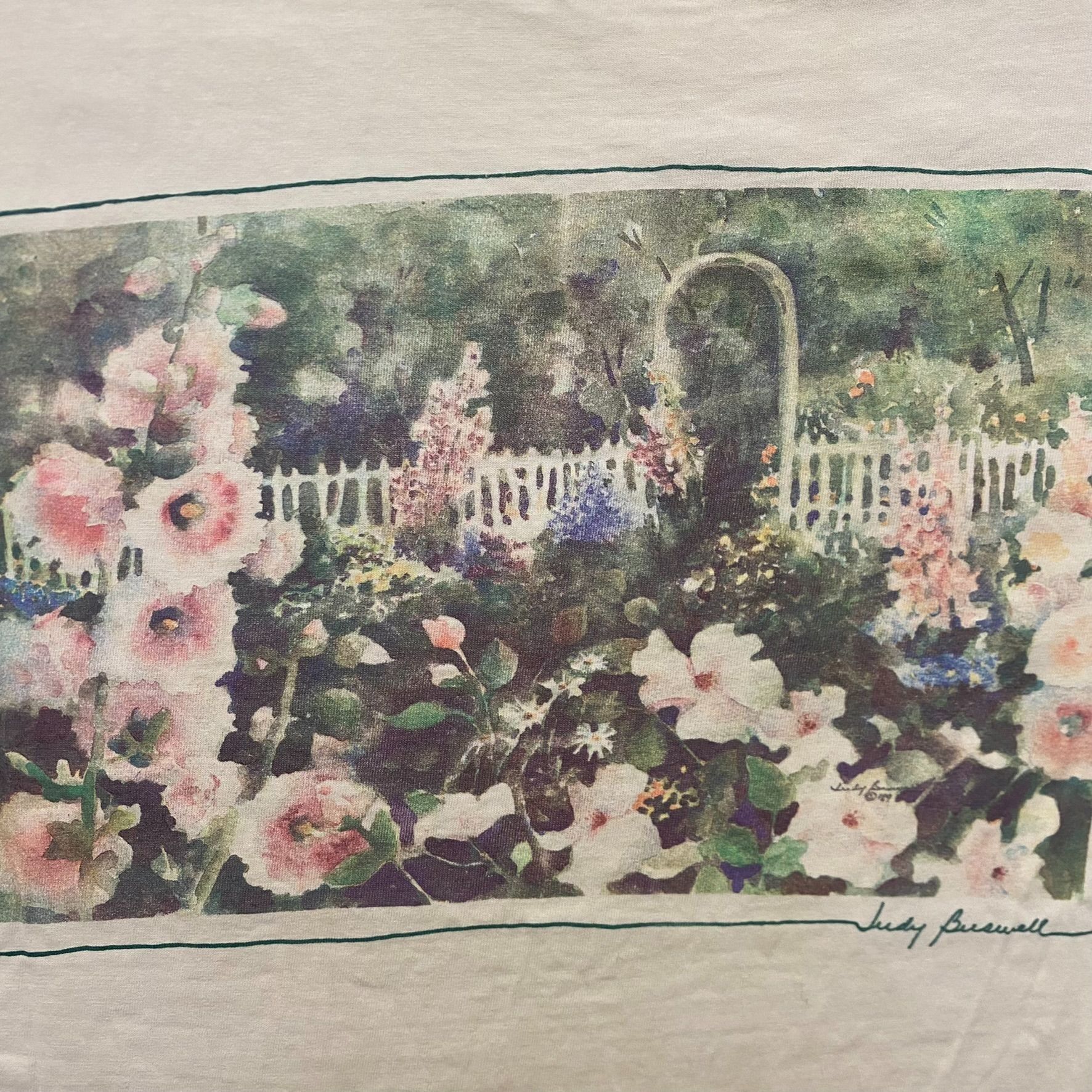 Vintage Flower Garden Art Tee Vintage 90s Oil Painting Floral Shirt Size US XL / EU 56 / 4 - 3 Thumbnail