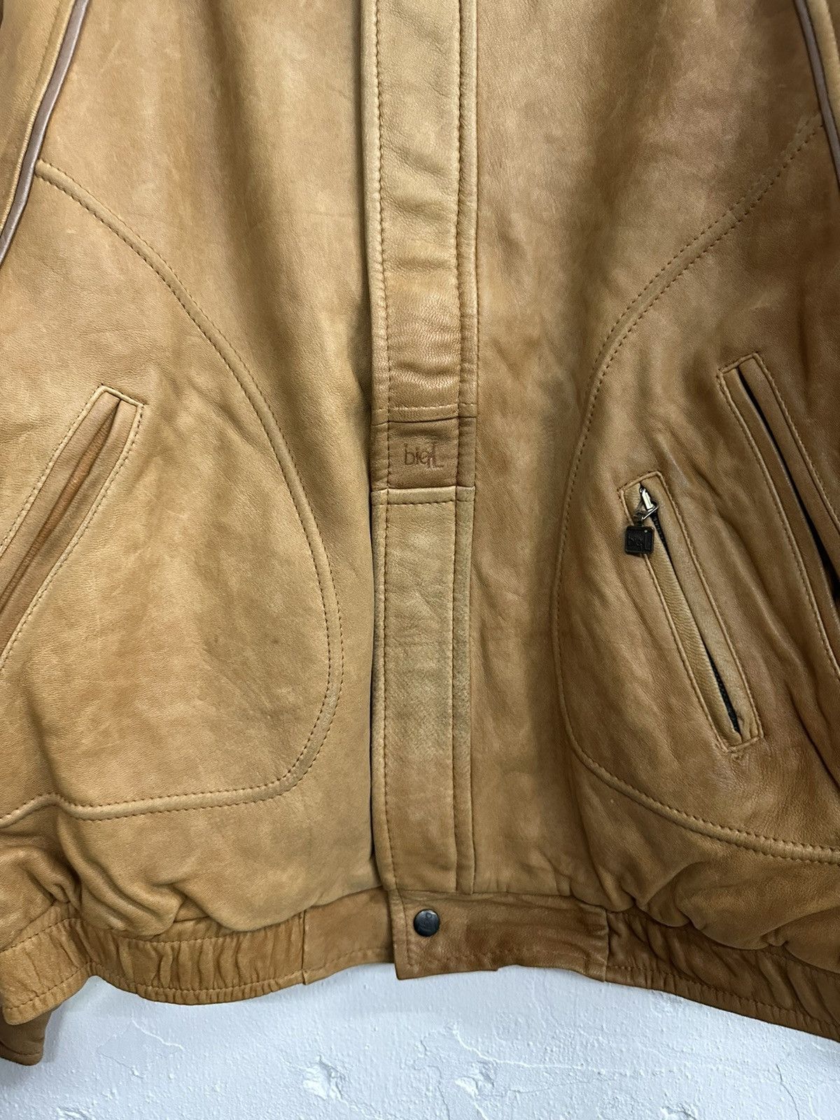 Vintage VTG BIG L Elk Skin Leather Jacket Size US L / EU 52-54 / 3 - 5 Thumbnail