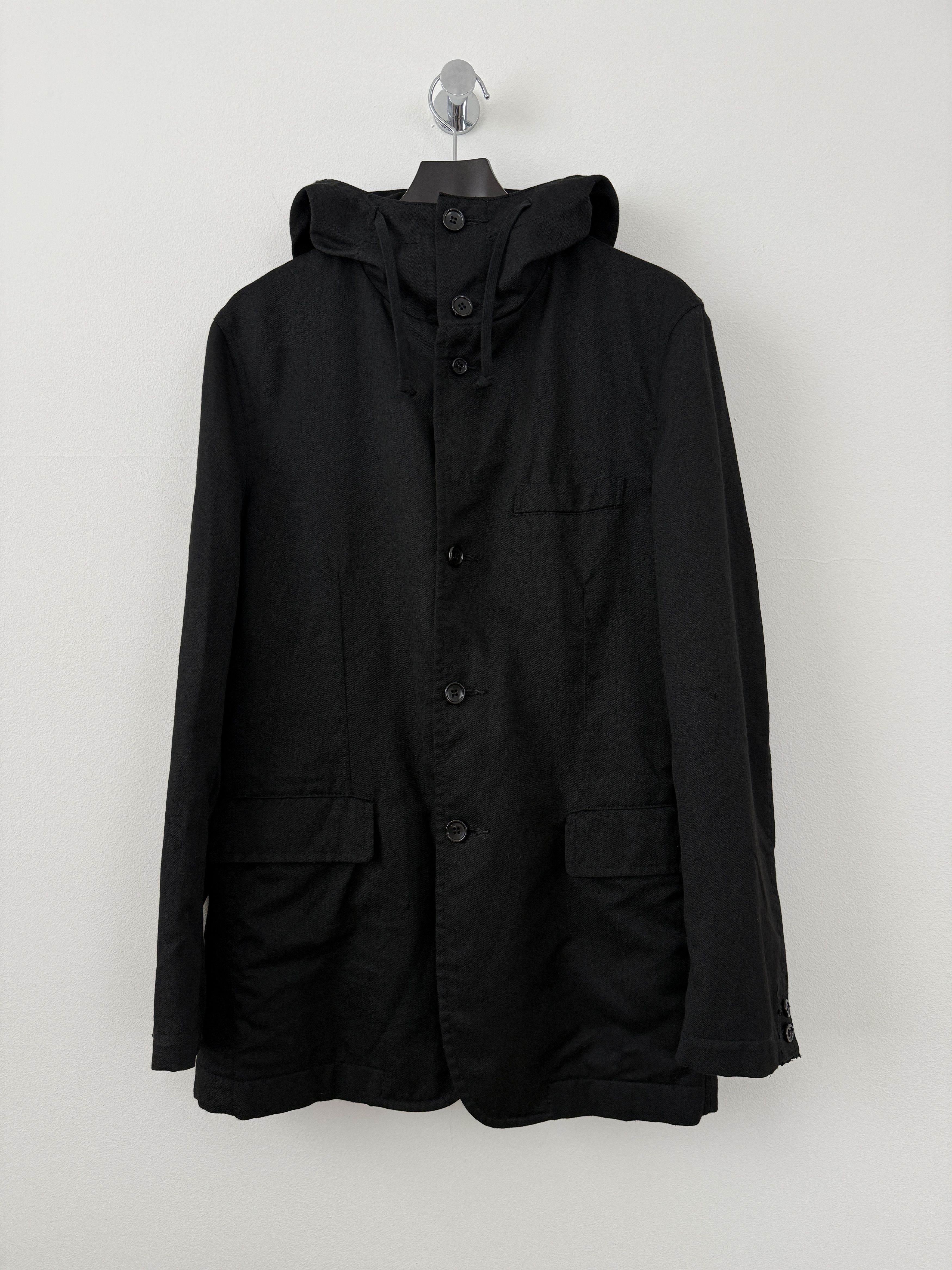 Comme des Garcons Black Hooded Button Up Jacket Size US M / EU 48-50 / 2 - 1 Thumbnail
