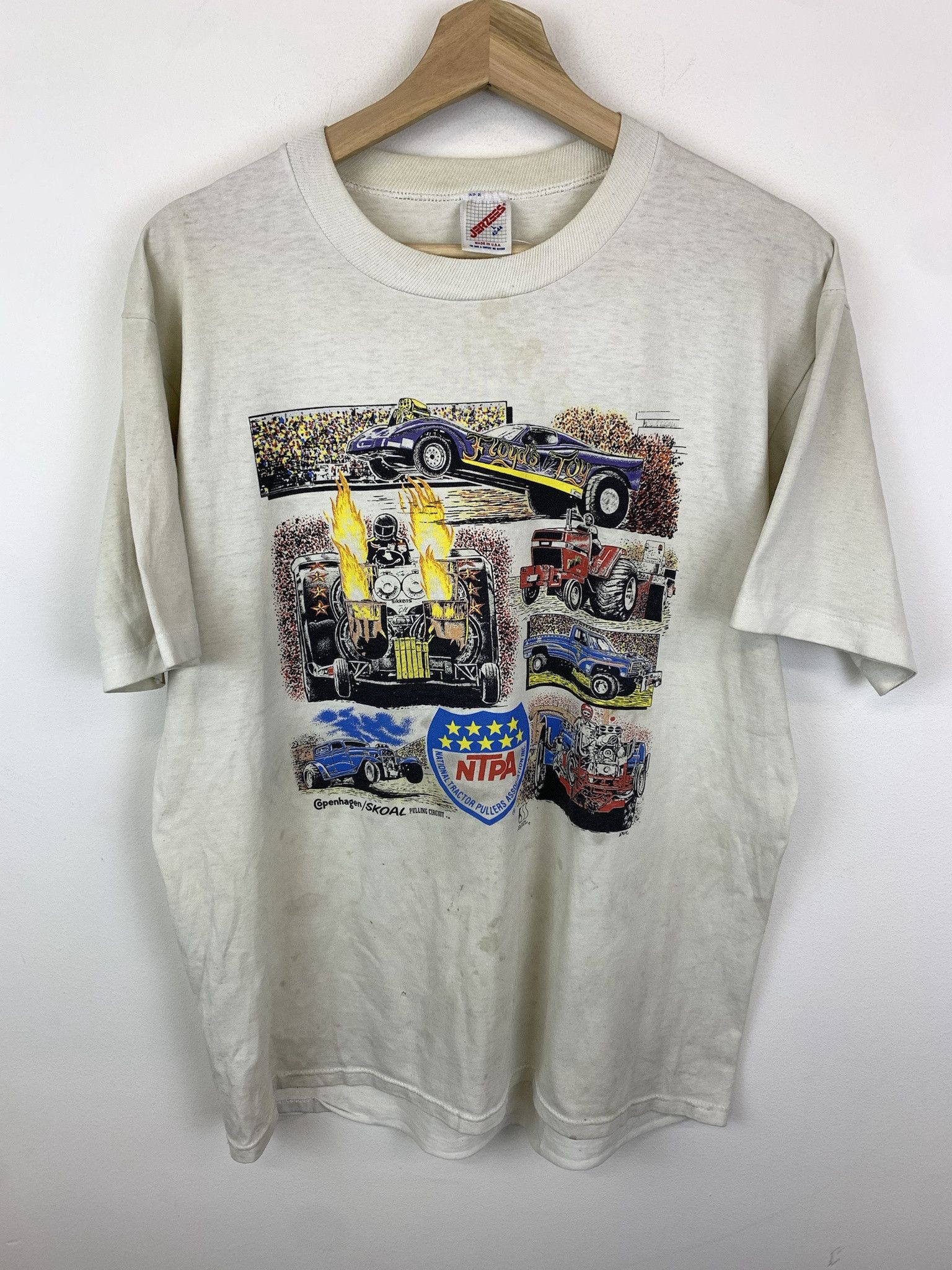 Vintage Vintage 1980s Single Stitch Wisconsin Tractor Pull NHRA Tee Shirt Size L Size US L / EU 52-54 / 3 - 1 Thumbnail