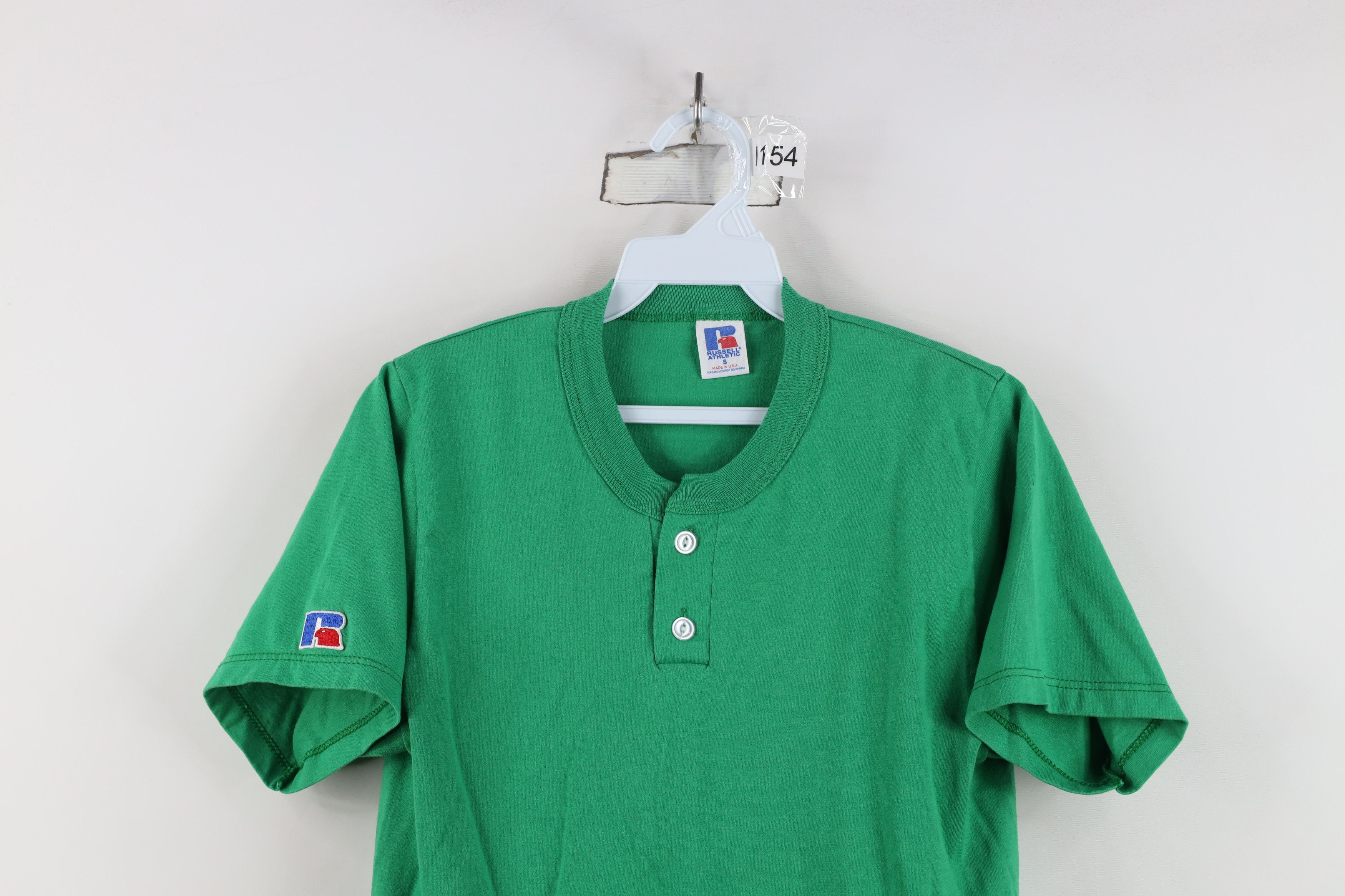 Russell Athletic Vintage 80s 90s Russell Athletic Henley T-Shirt Green USA Size US S / EU 44-46 / 1 - 2 Thumbnail