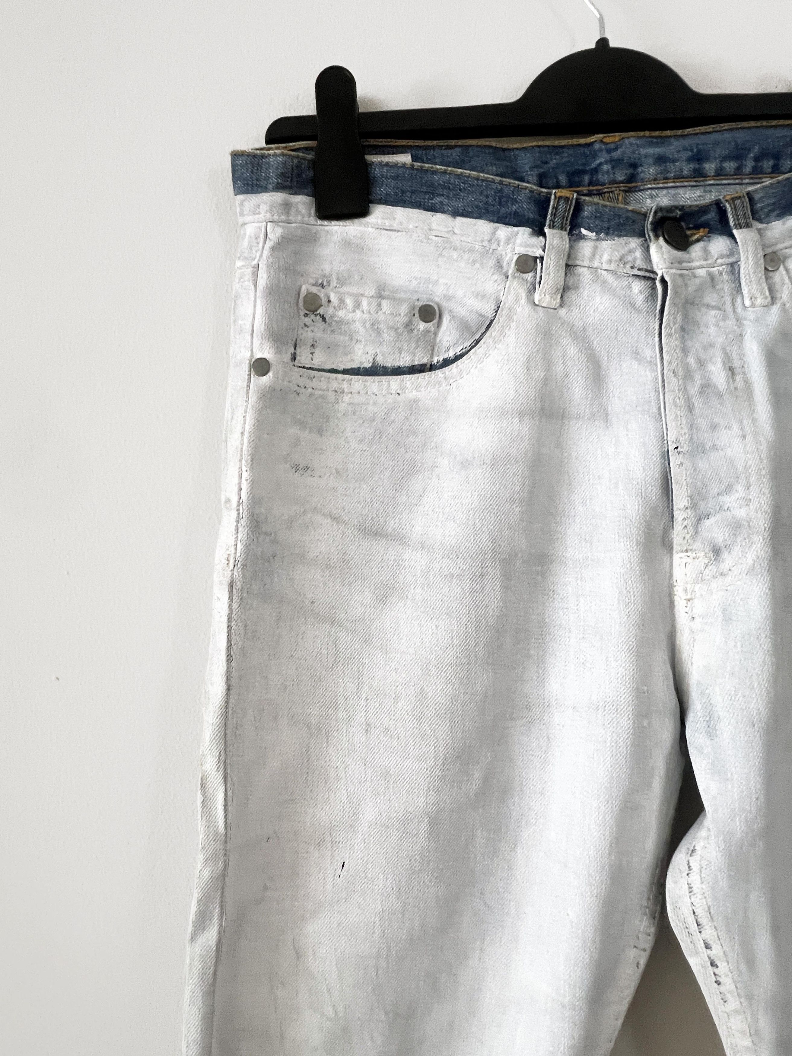 Dries Van Noten Dries Van Noten White Painted Denim Jeans Size US 30 / EU 46 - 3 Thumbnail