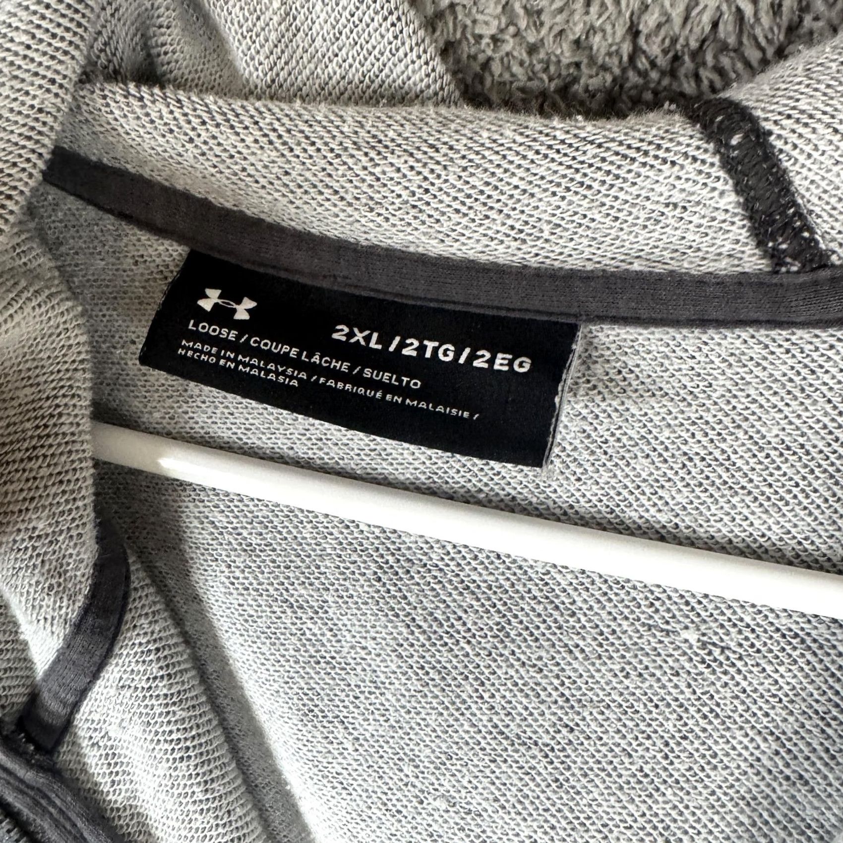 Under Armour Under Armour Hoodie Mens 2XL Gray Full Zip Jersey Sweatshirt Striped Logo Size US XXL / EU 58 / 5 - 7 Thumbnail