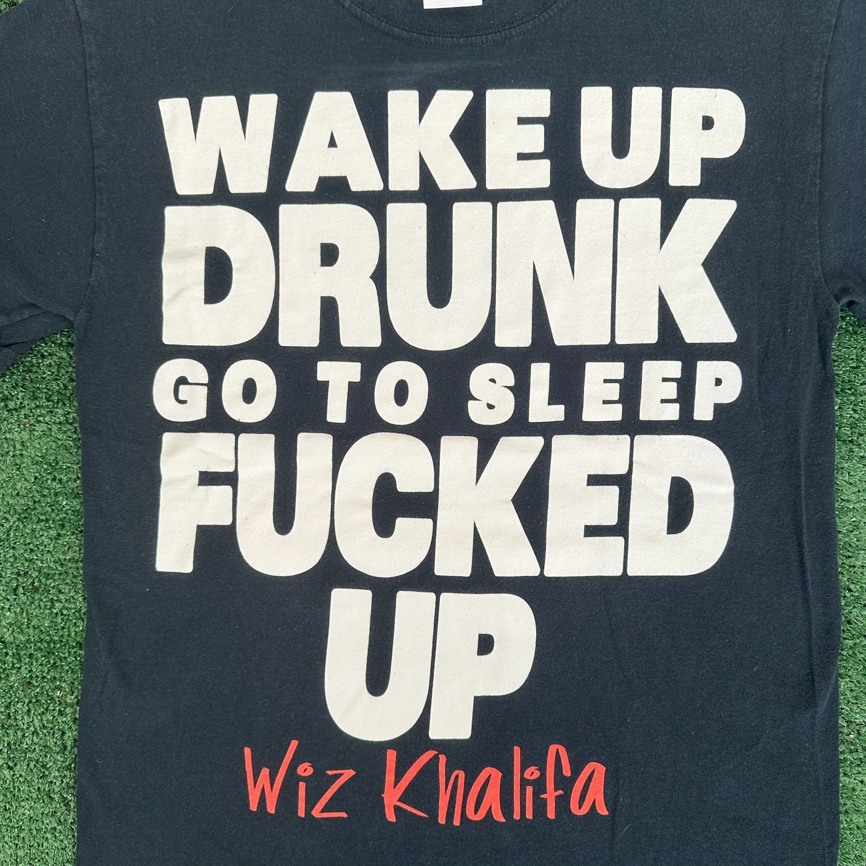 Wiz Khalifa Vintage Y2K Wiz Khalifa Wake Up Drunk T-Shirt Party Rap Blac Size US S / EU 44-46 / 1 - 2 Thumbnail